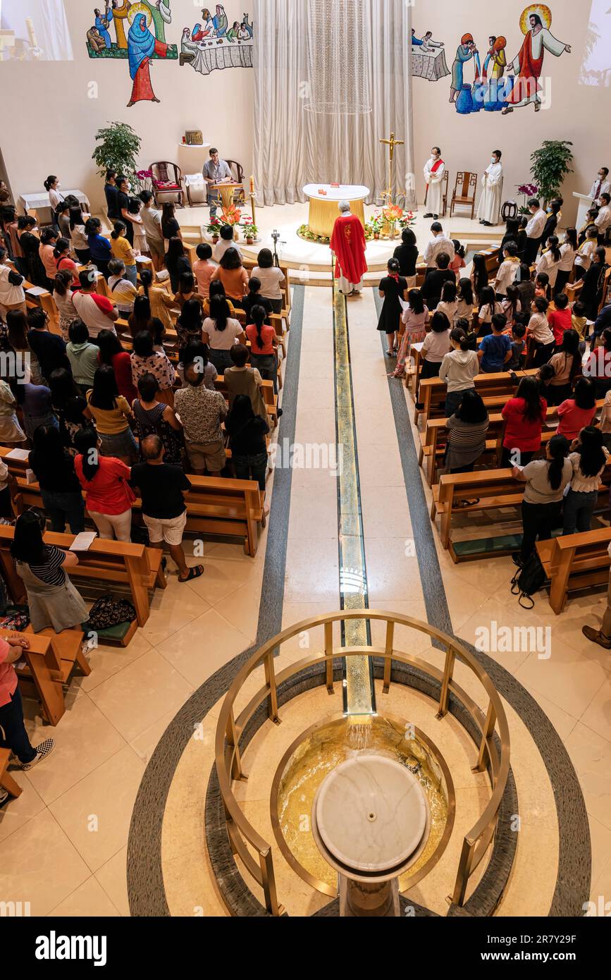Sunday mass at our lady of mount carmel catholic church wanchai hong