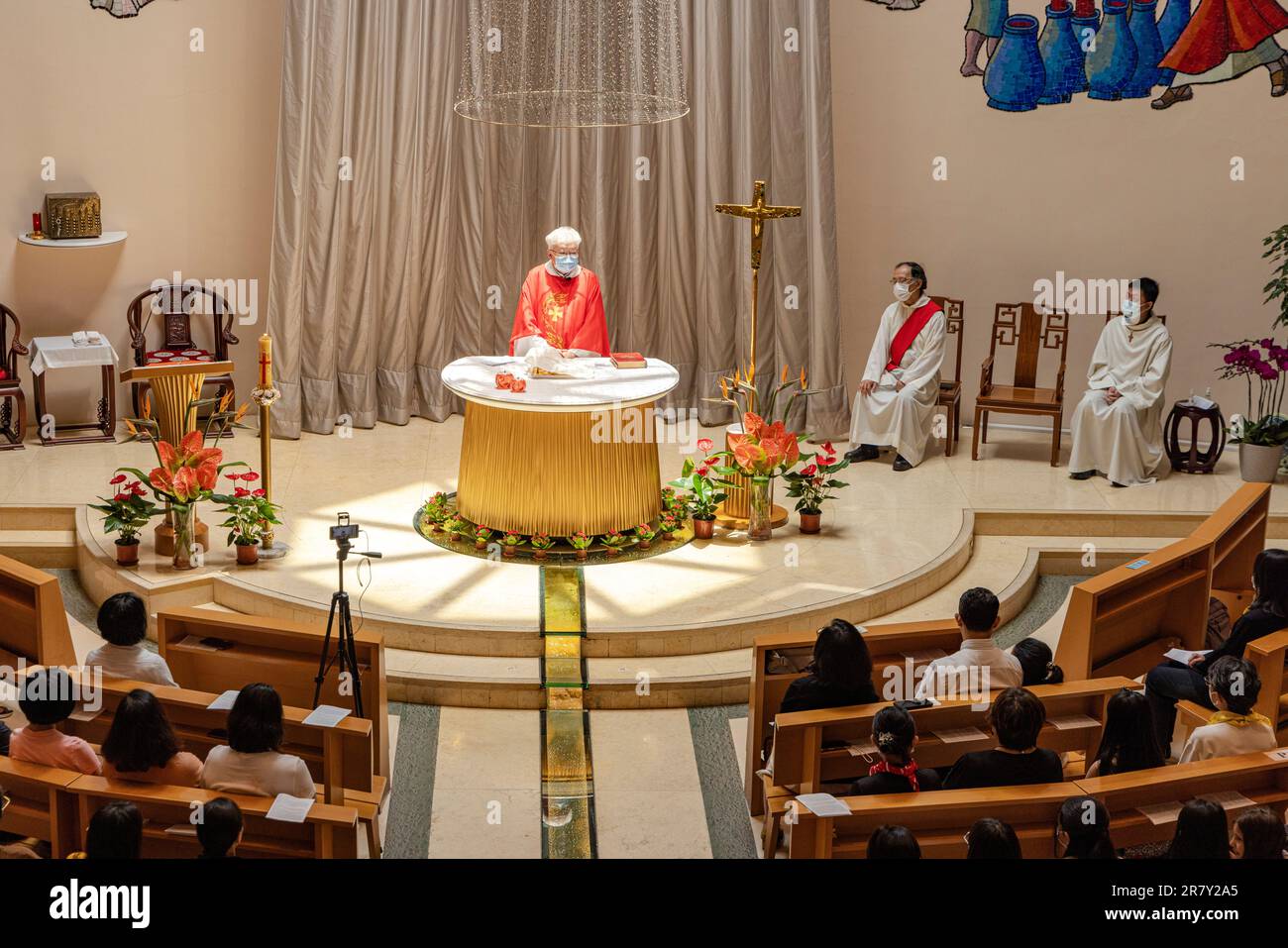 Sunday mass at our lady of mount carmel catholic church wanchai hong