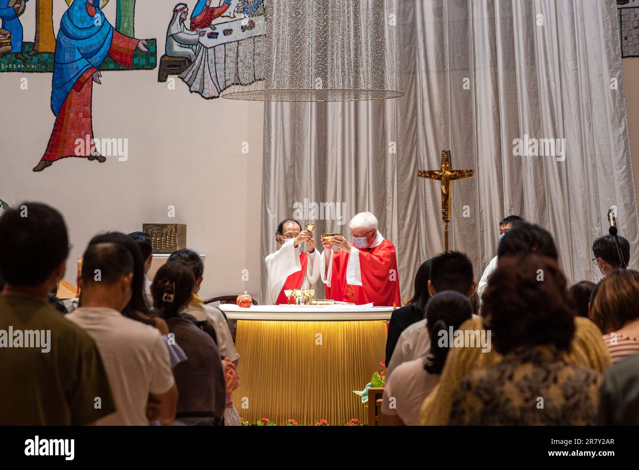 Sunday mass at our lady of mount carmel catholic church wanchai hong