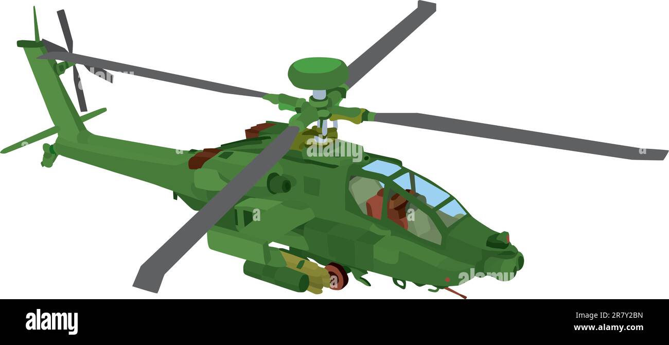 vector - AH 64 LB color Stock Vector