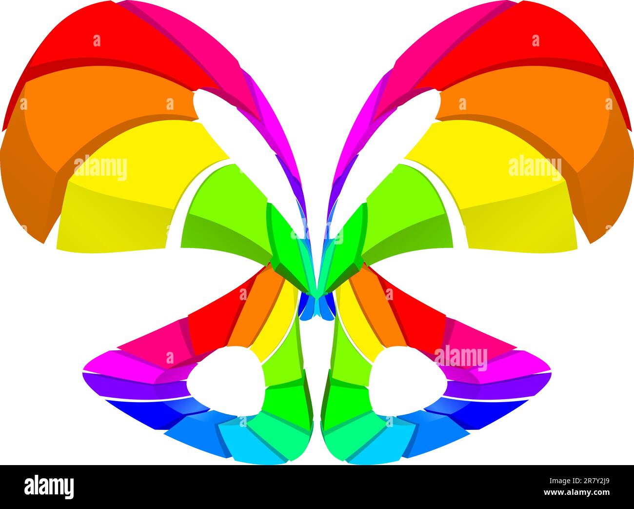 Abstract colorful butterfly over white for design Stock Vector