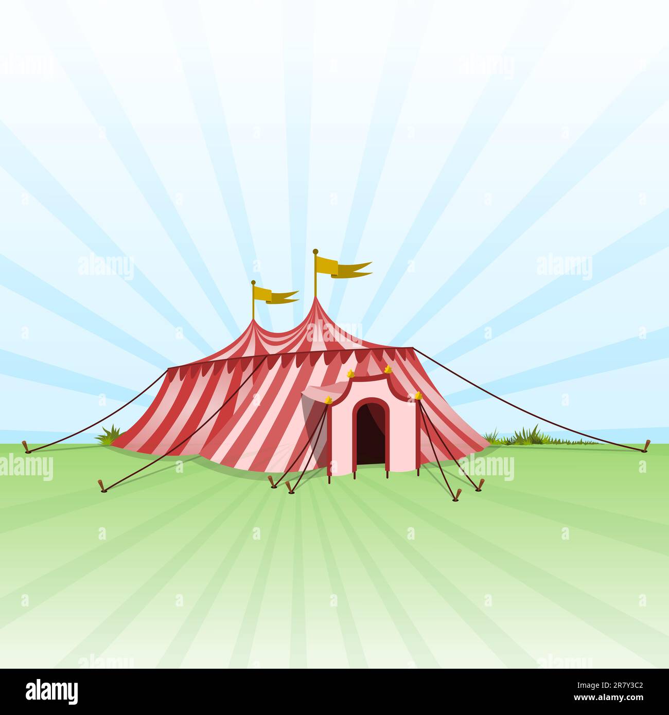 Red and White stripes on classic Circus Tent on Green Grass Stock Vector  Image \u0026 Art - Alamy, image size:1300x1390
