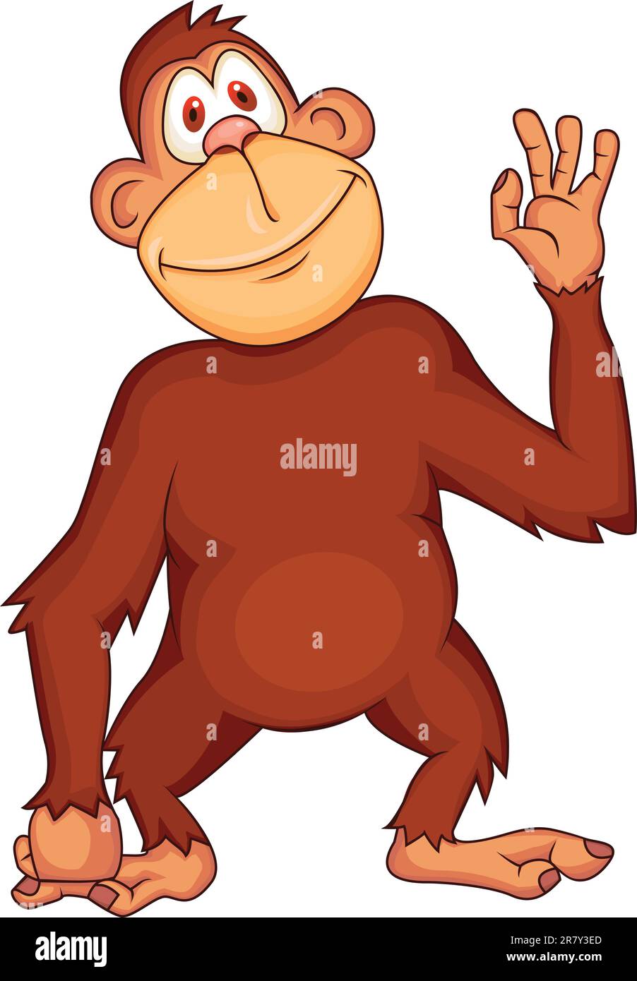 Vector Illustration Of Funny Monkey Stock Vector Image & Art - Alamy