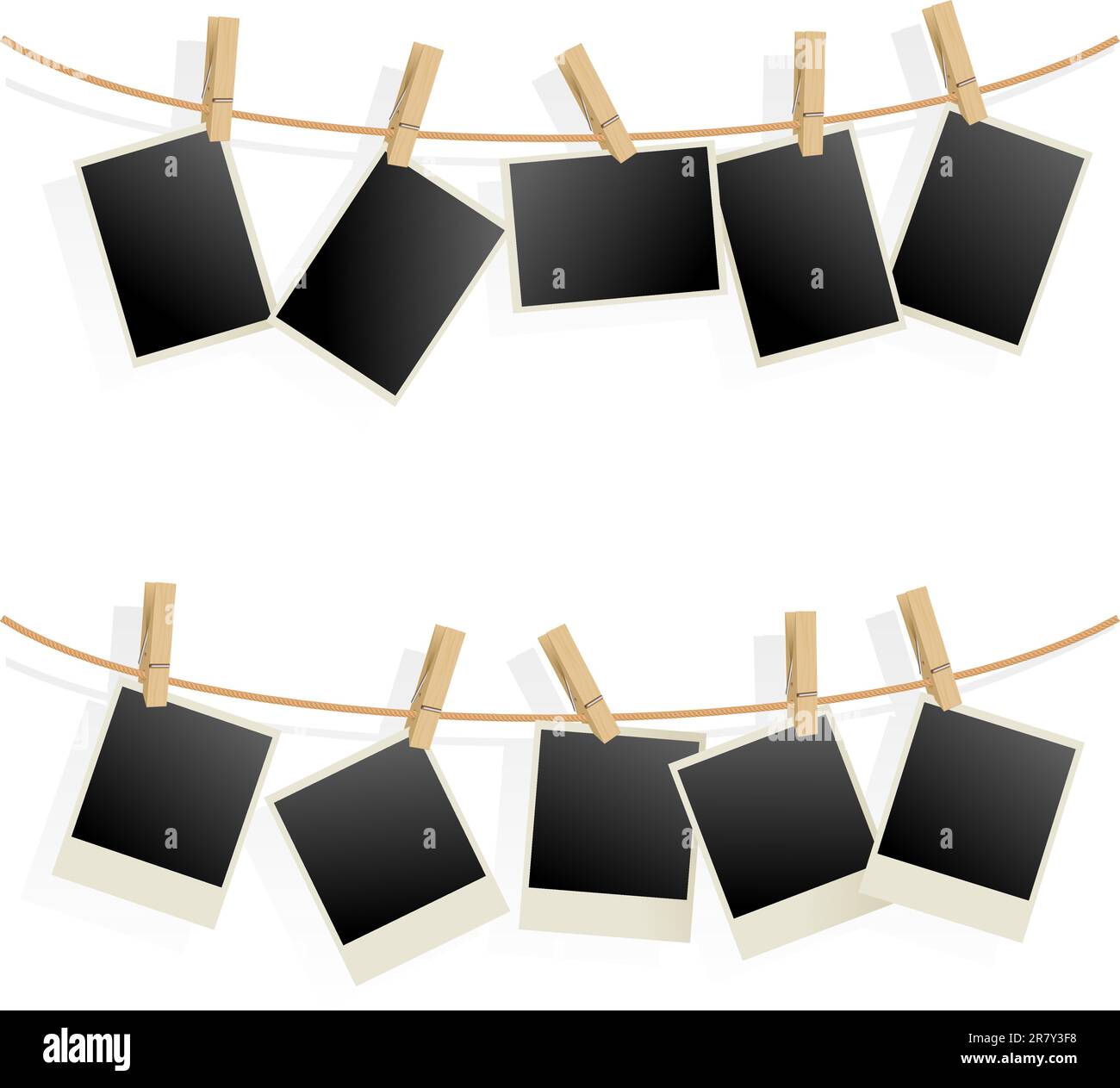 Running Picture Frame Rope Photo Frames on Rope. Illustration on white background Stock Vector ...