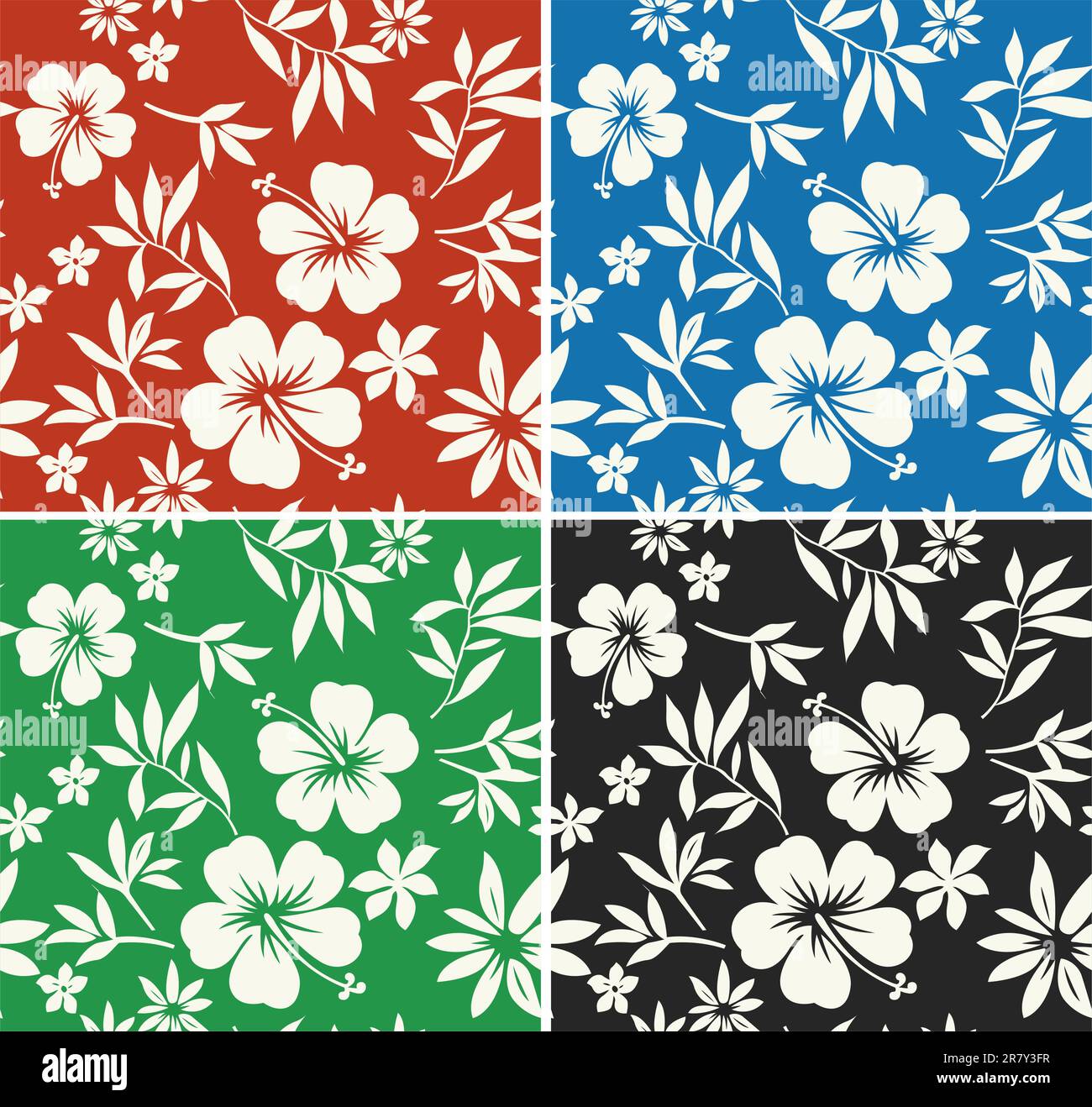 seamless hibiscus flower pattern Stock Vector Image & Art - Alamy