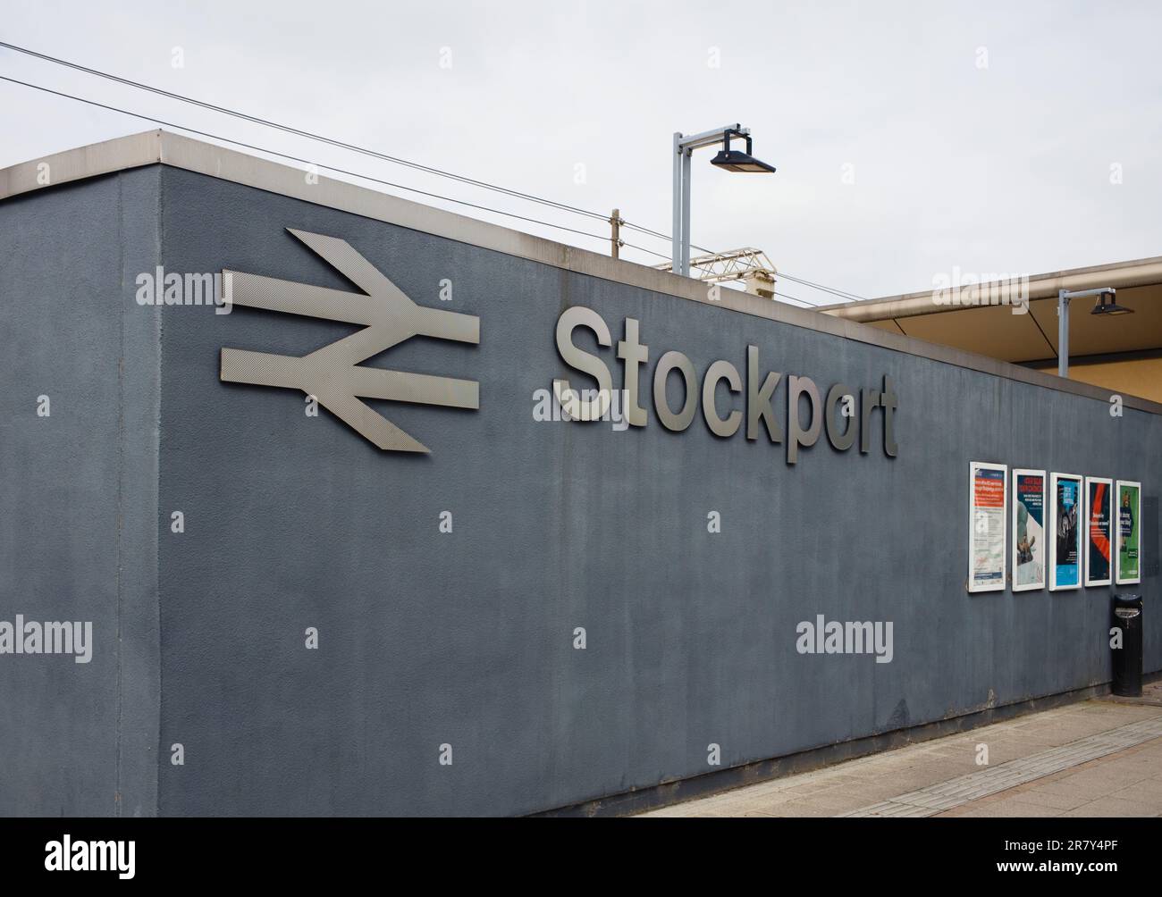 Logo and signage for Stockport railway station Stock Photo Alamy