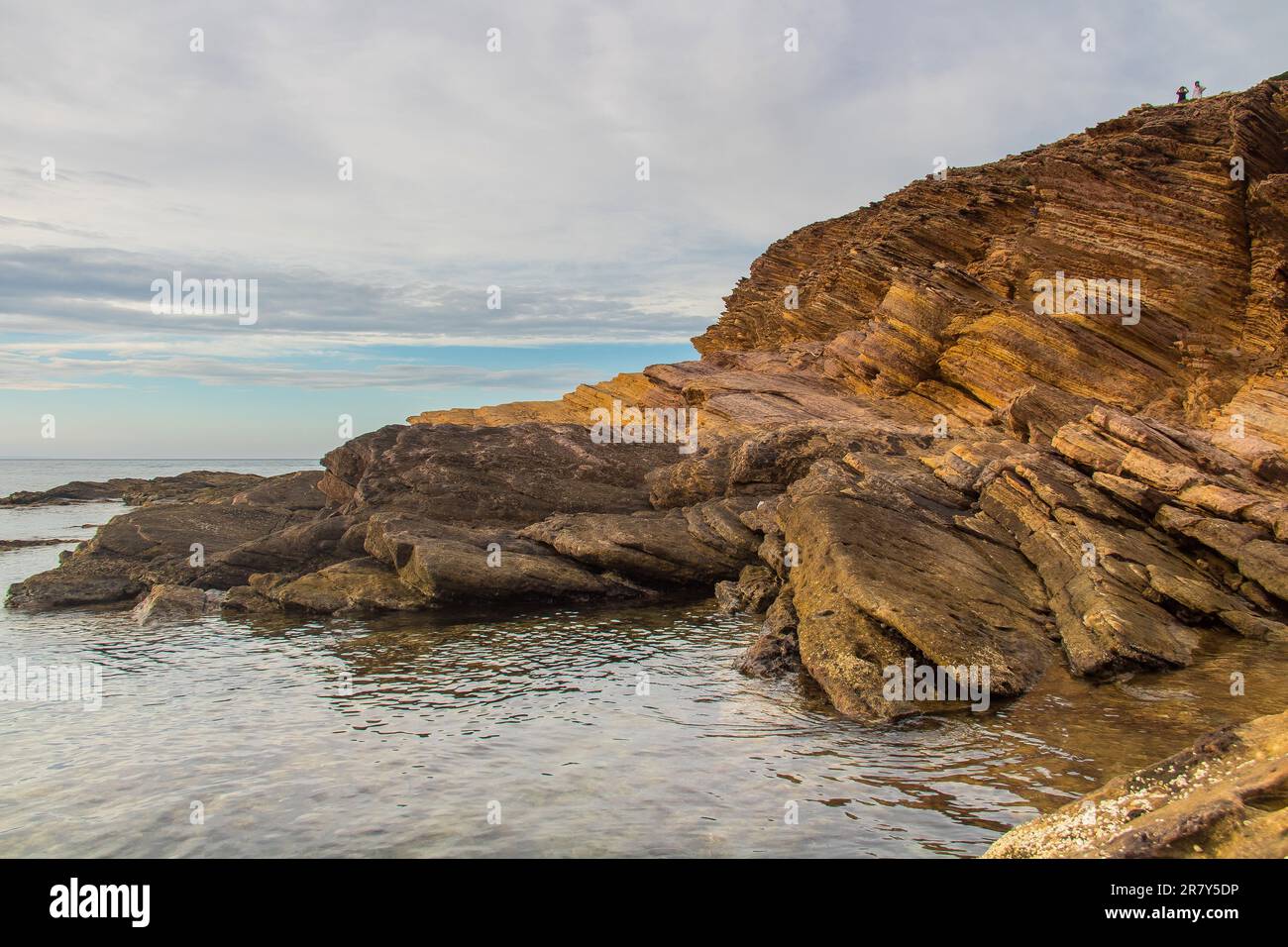 Mille-Feuille Cove located on the Cap Bon of Tunisia, in Korbous. Stock Photo