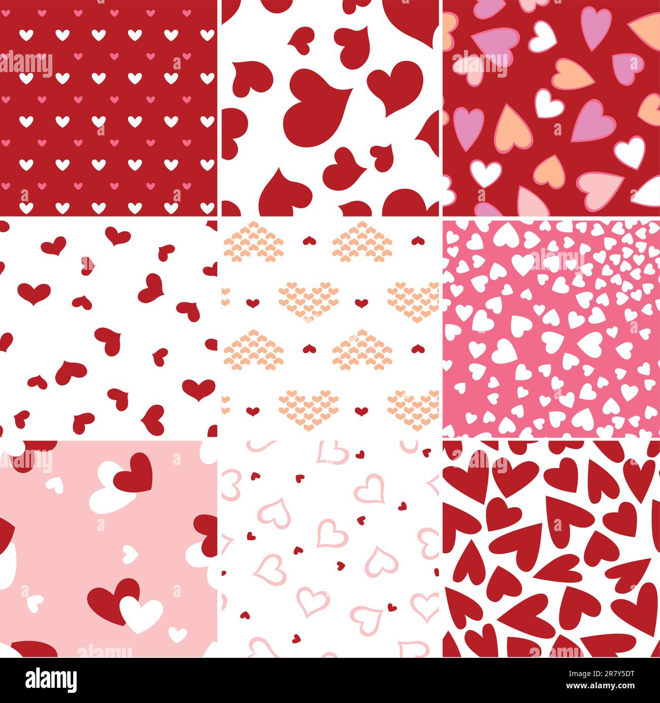 valentine heart seamless pattern Stock Vector