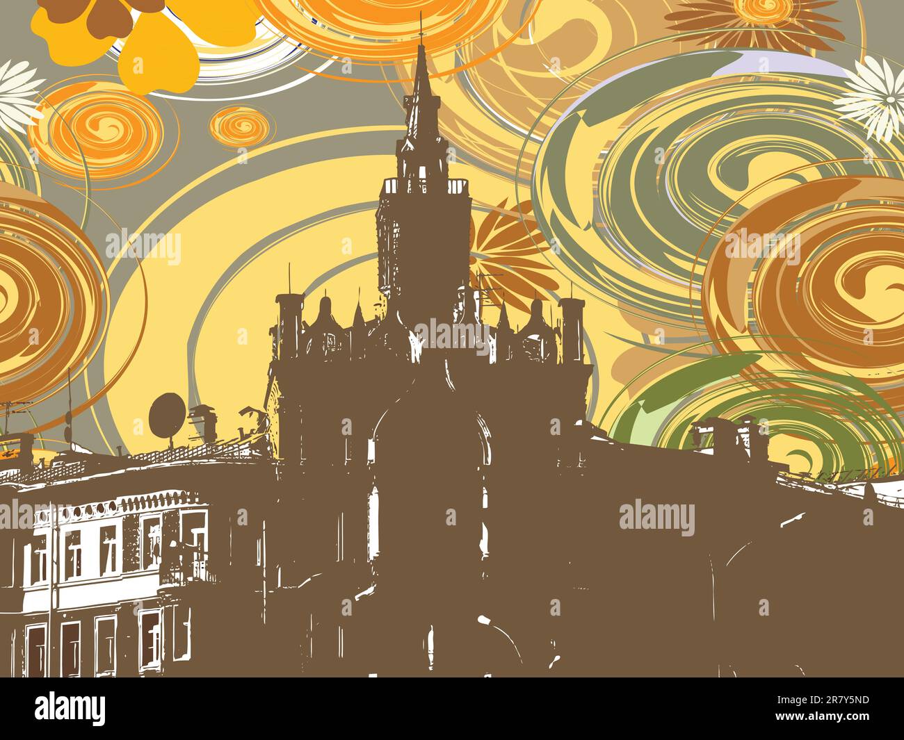 Building on abstract background, vector, illustration Stock Vector ...