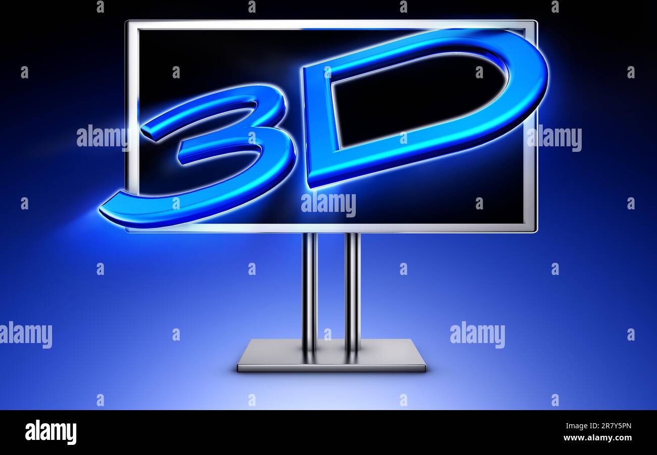 high resolution rendering of a 3D TV concept Stock Photo Alamy