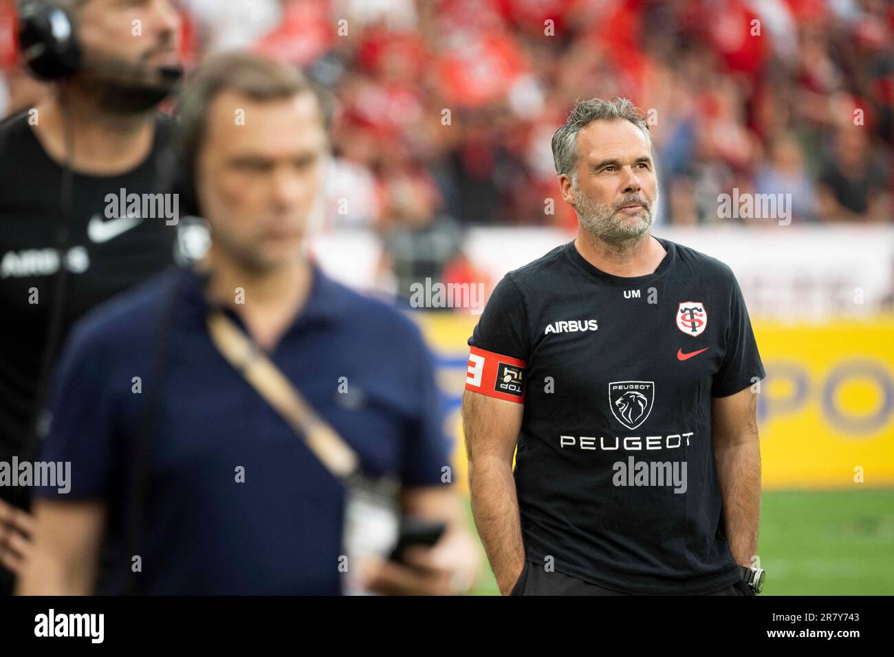Saint Denis, France. 18th June, 2023. Ugo Mola during the French Top14  rugby union final match between Stade Toulousain Rugby (Toulouse) and Stade  Rochelais (La Rochelle) at the Stade de France in