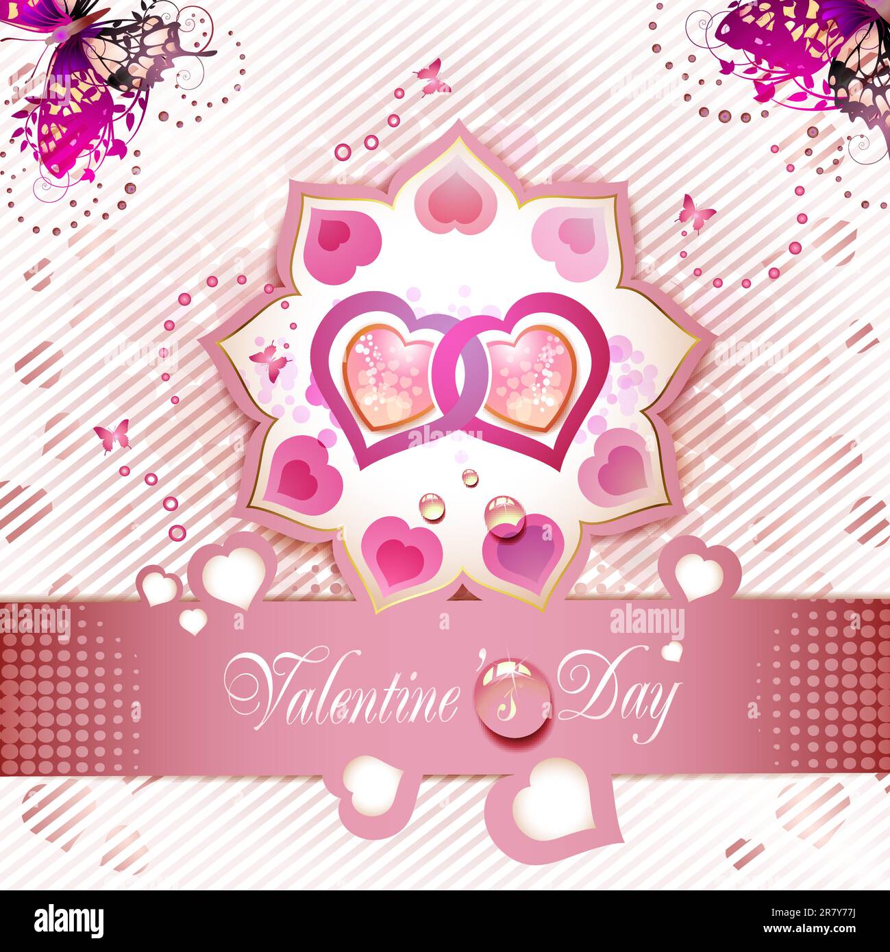 Valentine's day card with butterflies Stock Vector Image & Art - Alamy