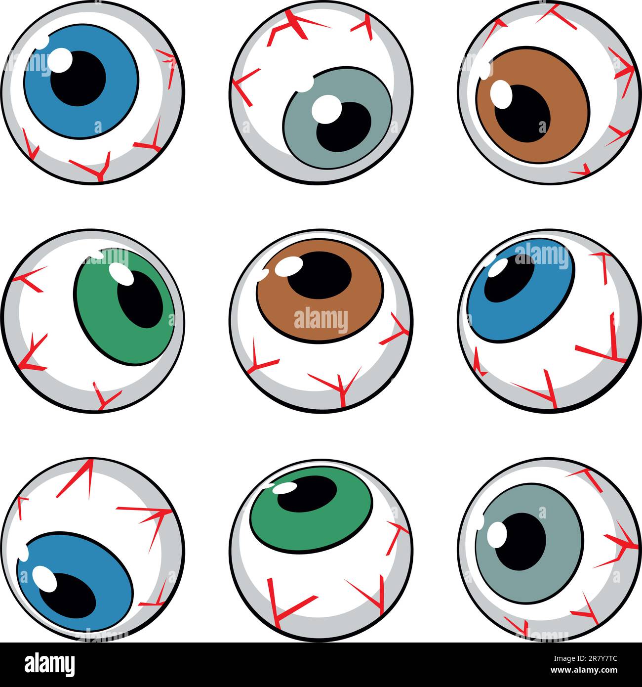 Set of eyeball symbols on white background. Vector Illustration Stock ...