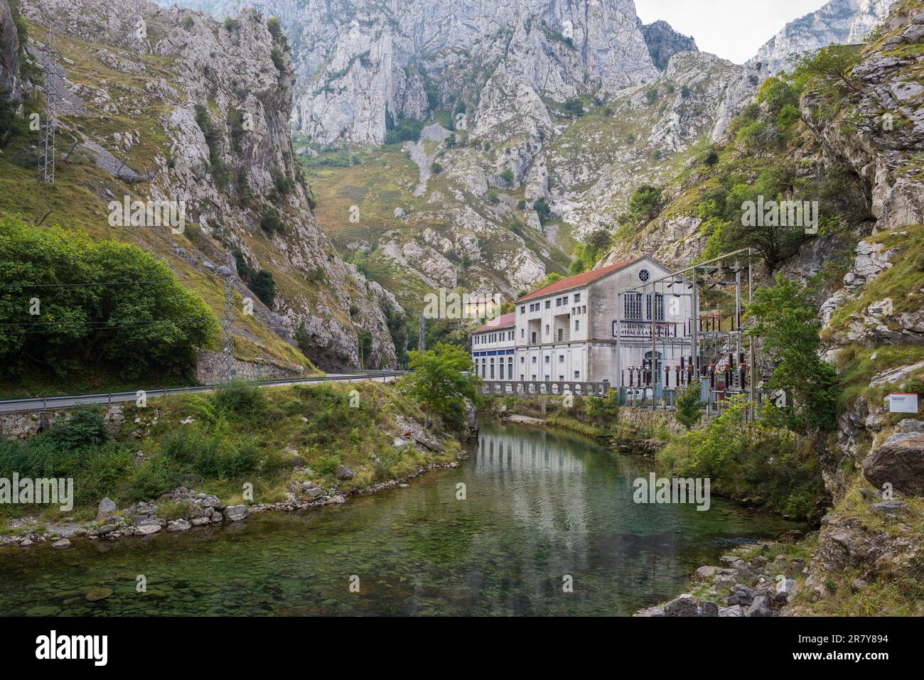 The river Rio Cares in the National Park Los Picos de Europa. The ...