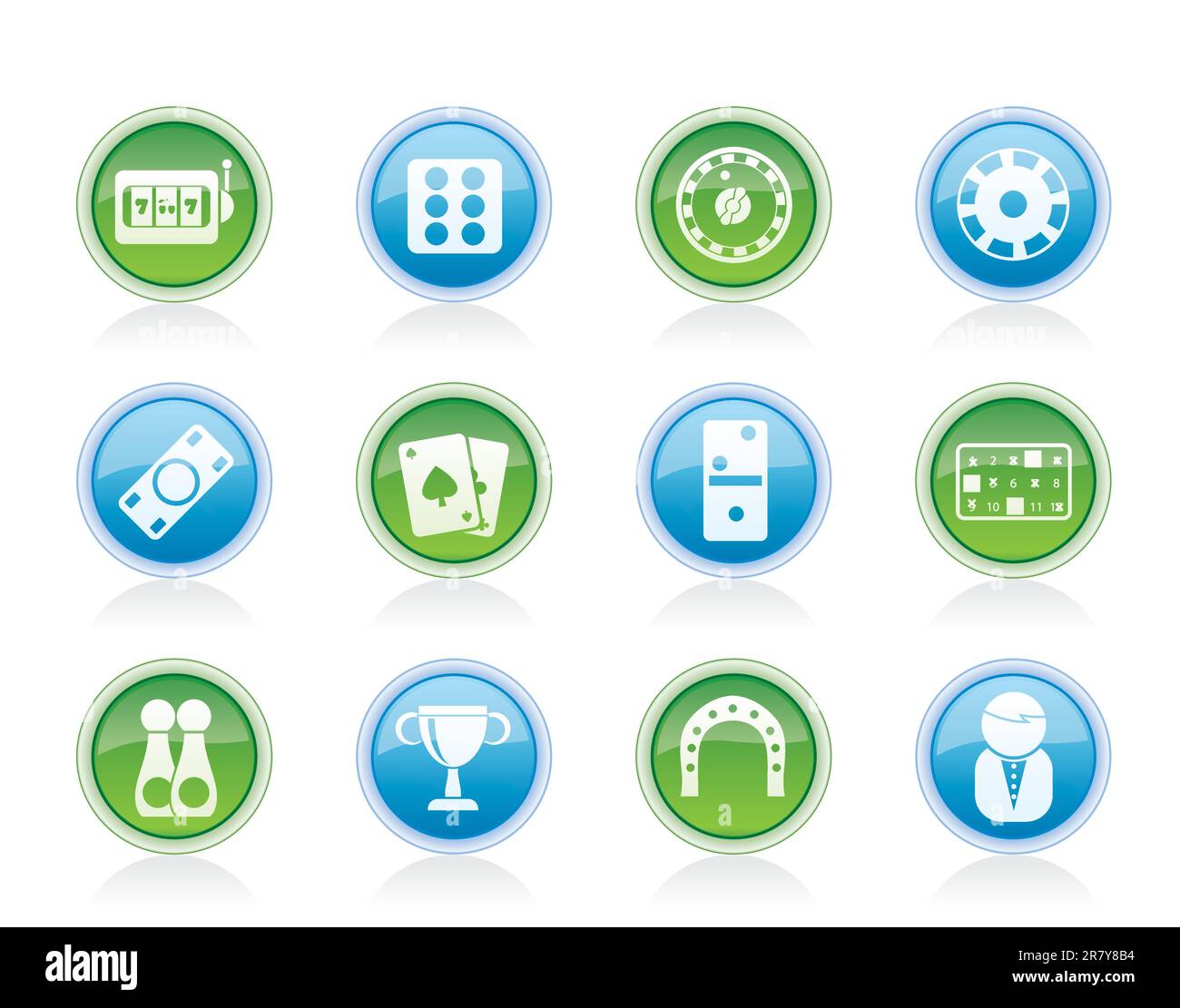 gambling and casino Icons - vector icon set Stock Vector