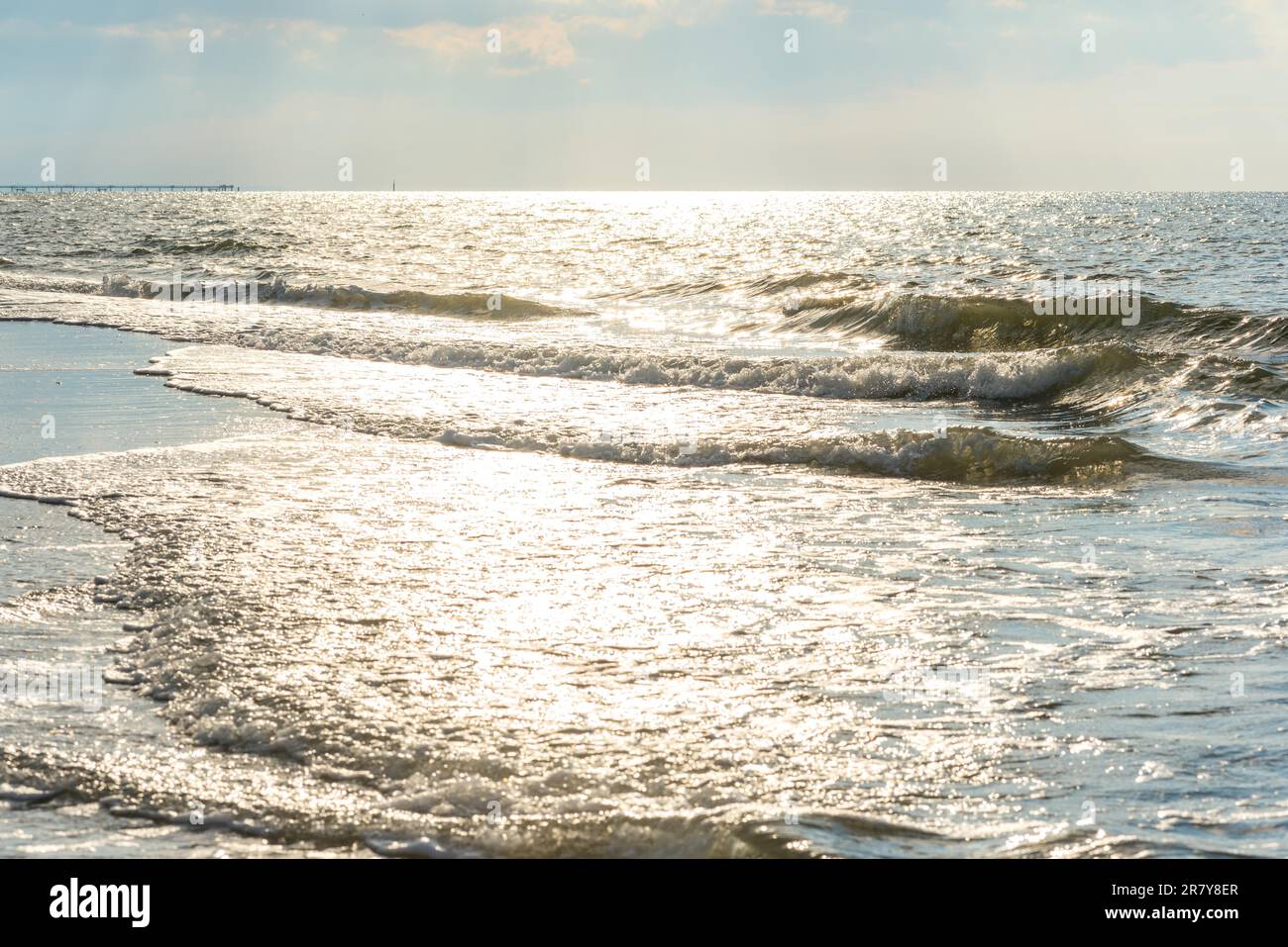Endless beach in the region Fish Land, Darss, the northeastern part of Germany in the federal state Mecklenburg Vorpommen. One of the most beautiful Stock Photo