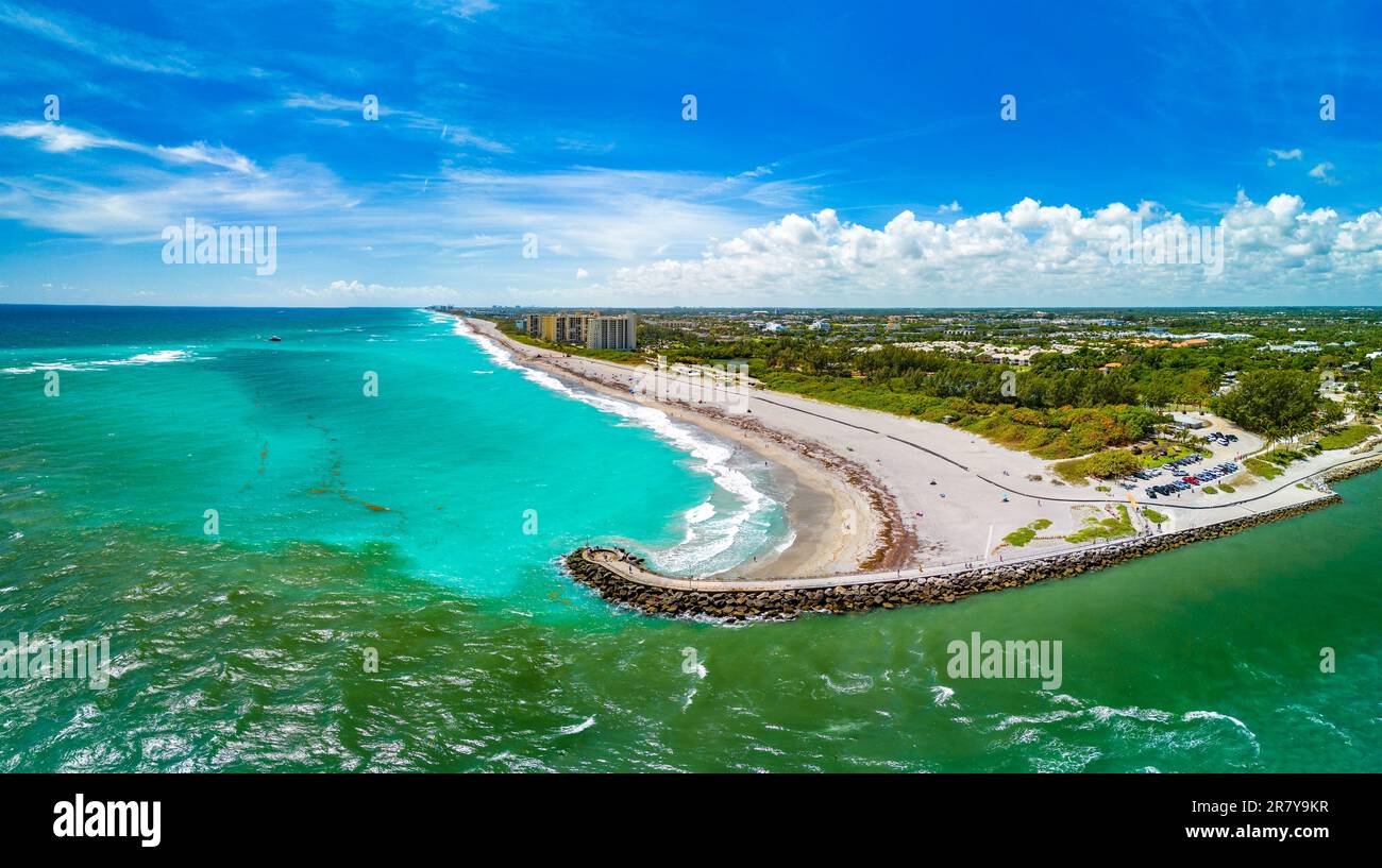 DuBois Park Jupiter Beach And Inlet Areal Views Florida USA Stock 