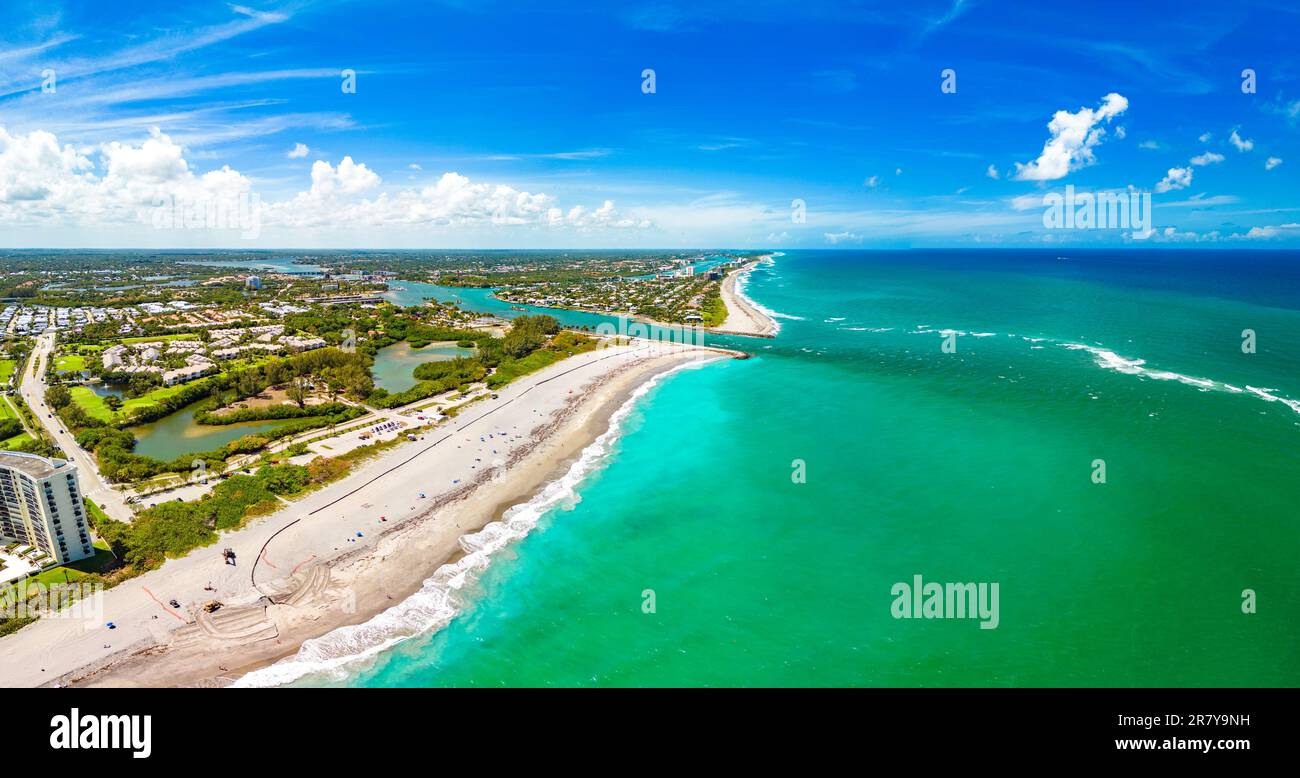 DuBois Park, Jupiter Beach and inlet, areal views, Florida, USA Stock