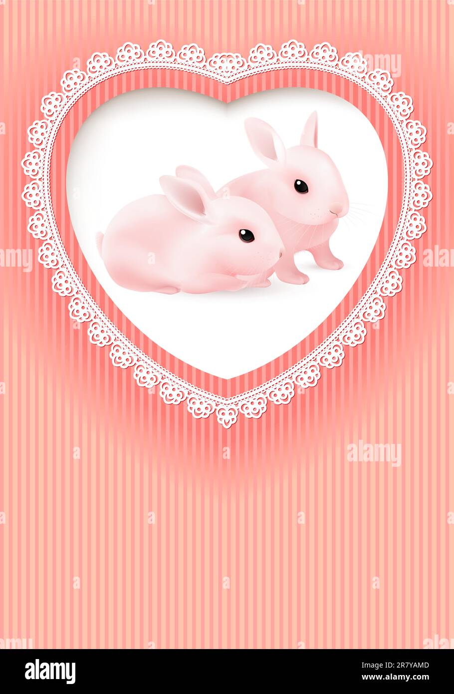 Cute easter couple rabbit heart hi-res stock photography and images - Alamy