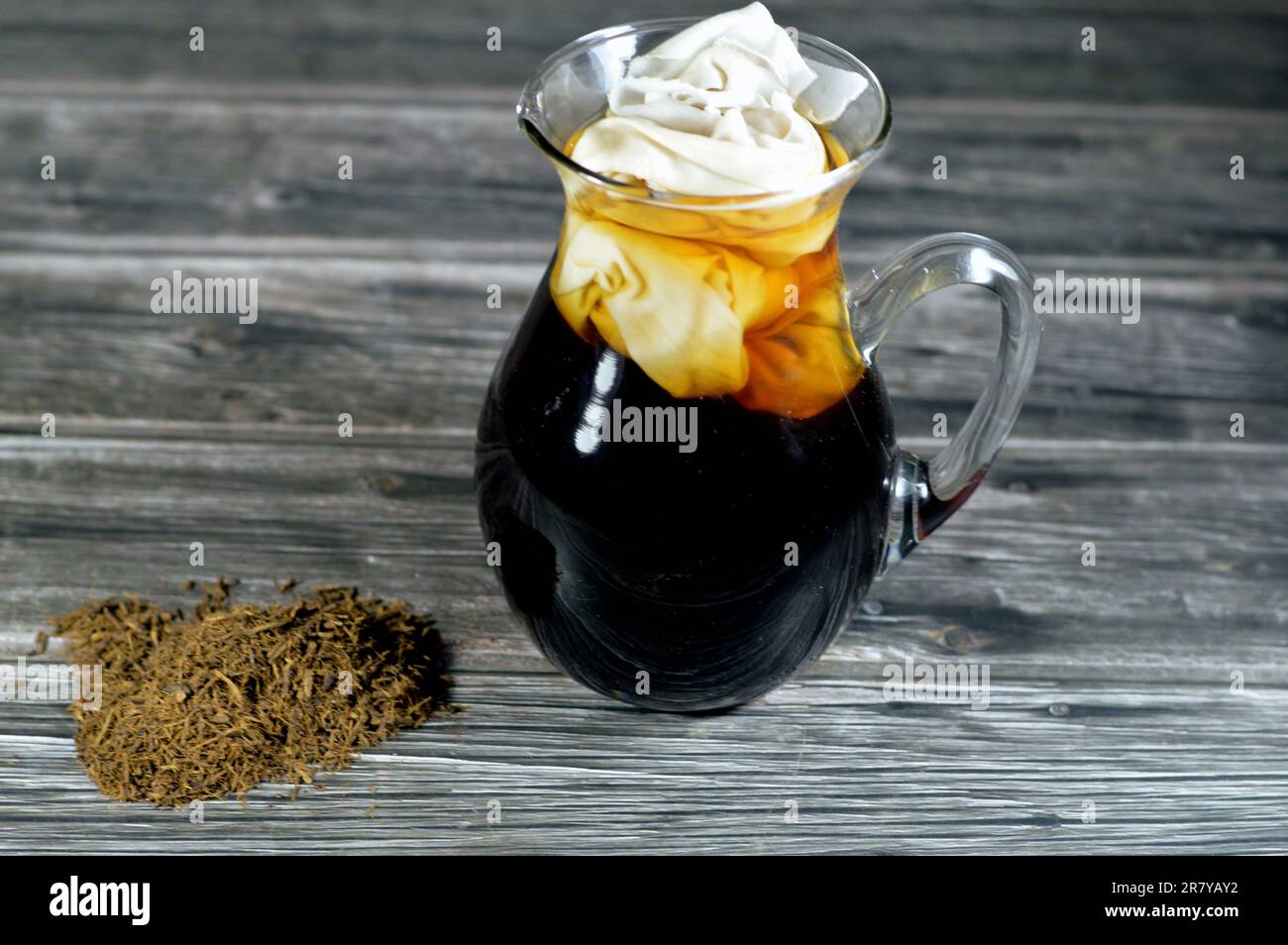 crushed and peeled licorice, Liquorice Glycyrrhiza glabra, a flowering