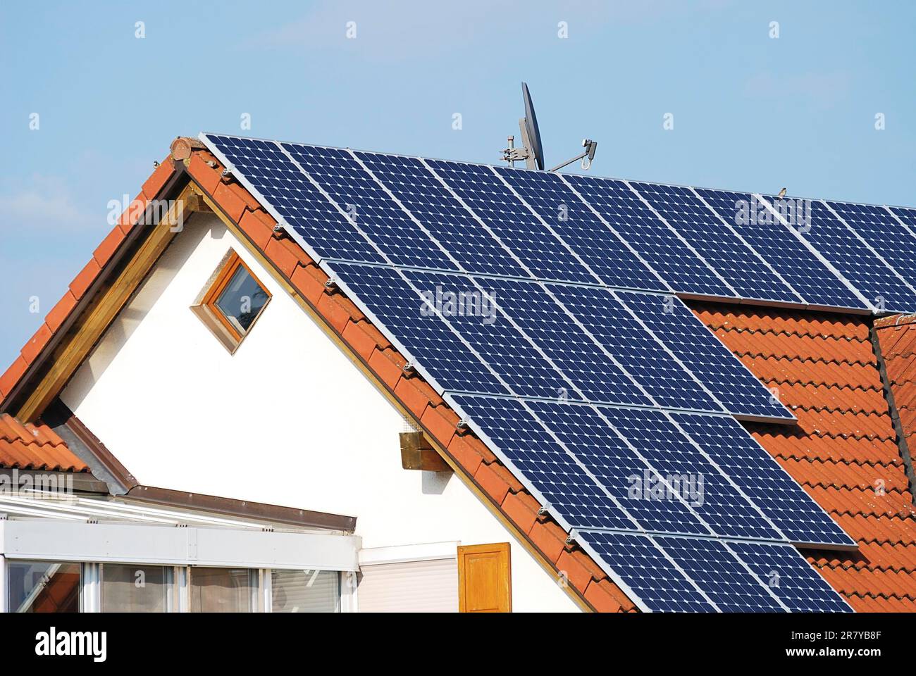 Alternative energy at a residential house Stock Photo
