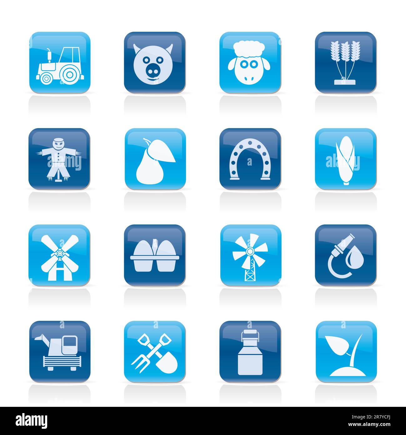 Agriculture and farming icons - vector icon set Stock Vector Image ...