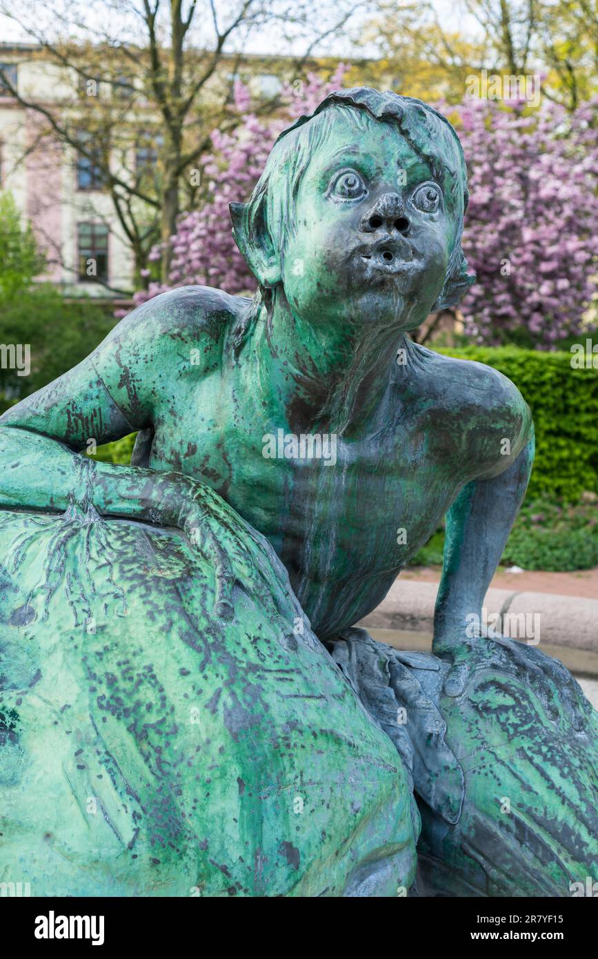 Sculpture of the Stuhlmannbrunnen in the Hamburg district Altona. The