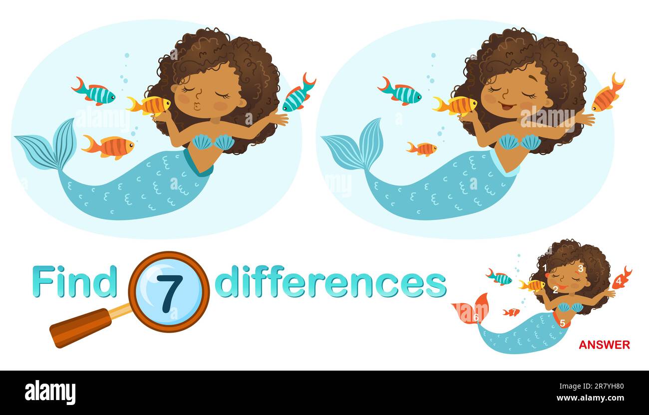 Logical game for children education. Find the differences in the ...