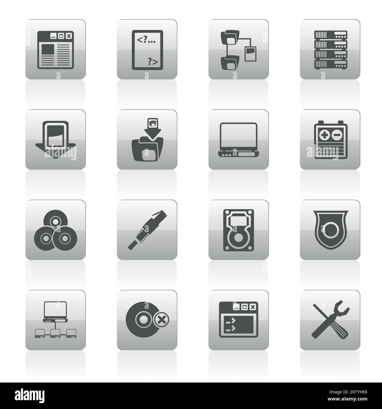 Server Side Computer icons - Vector Icon Set Stock Vector