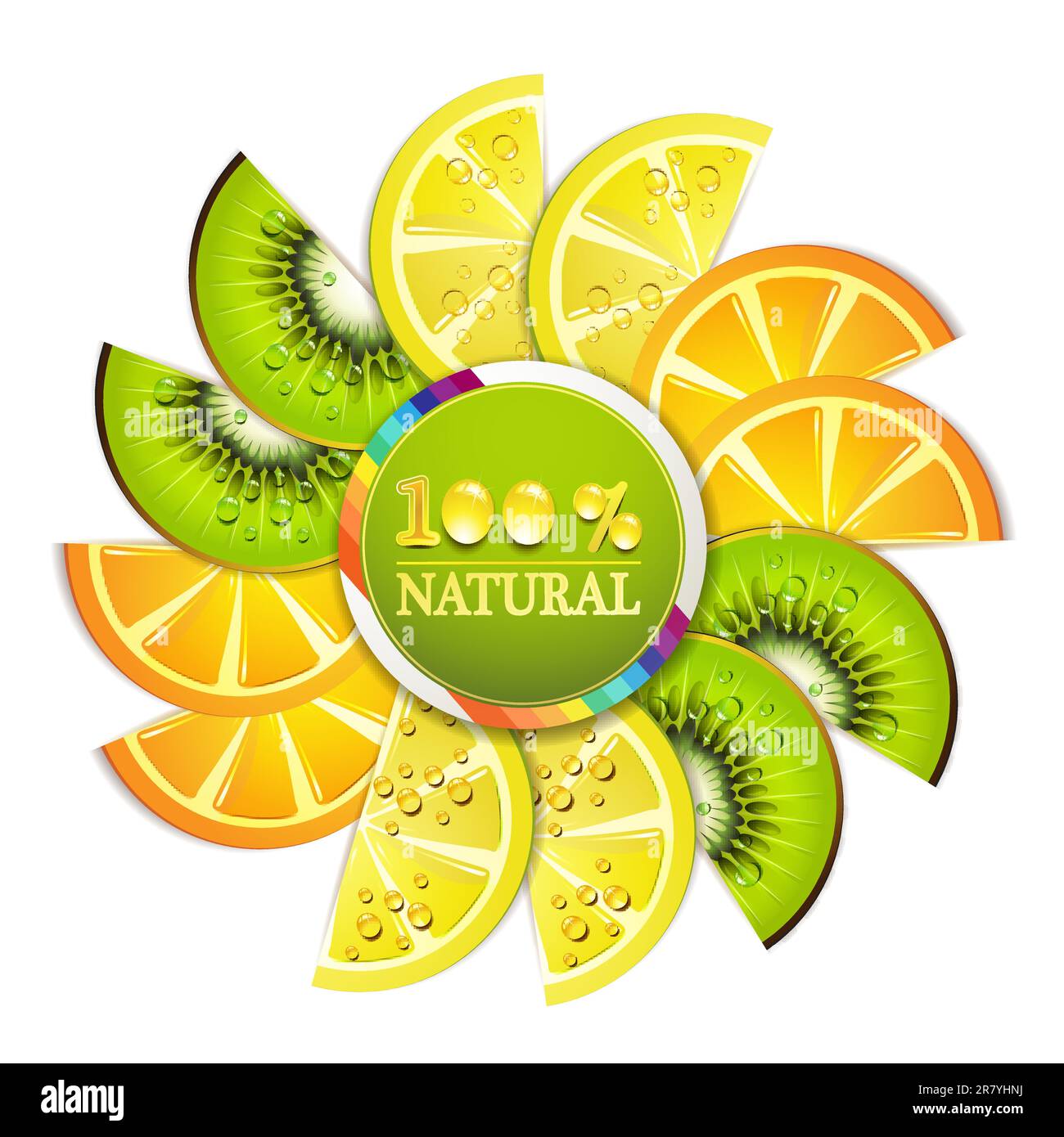 Slice kiwi vector in Cut Out Stock Images & Pictures - Alamy