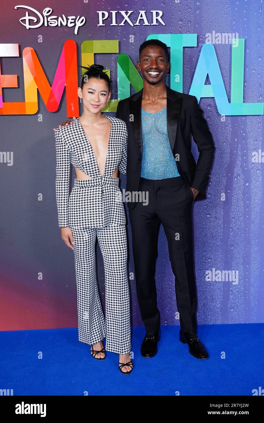Leah Lewis and Mamoudou Athie arrives for the gala screening of Pixar&rsquo;s