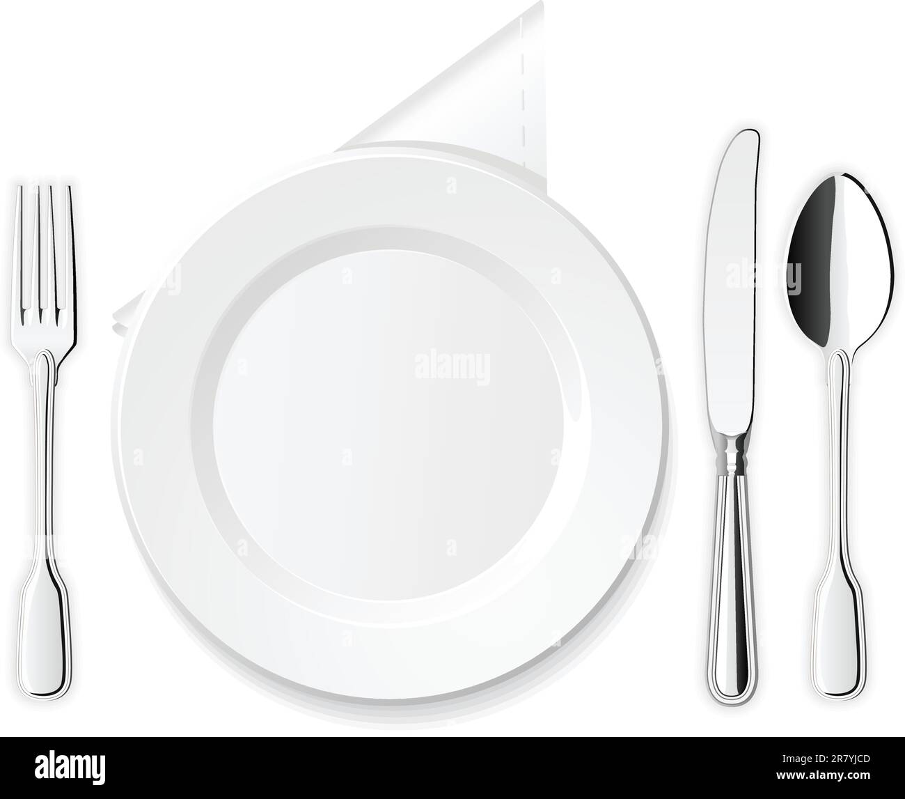 Plate, knife, spoon and fork Stock Vector Image & Art Alamy