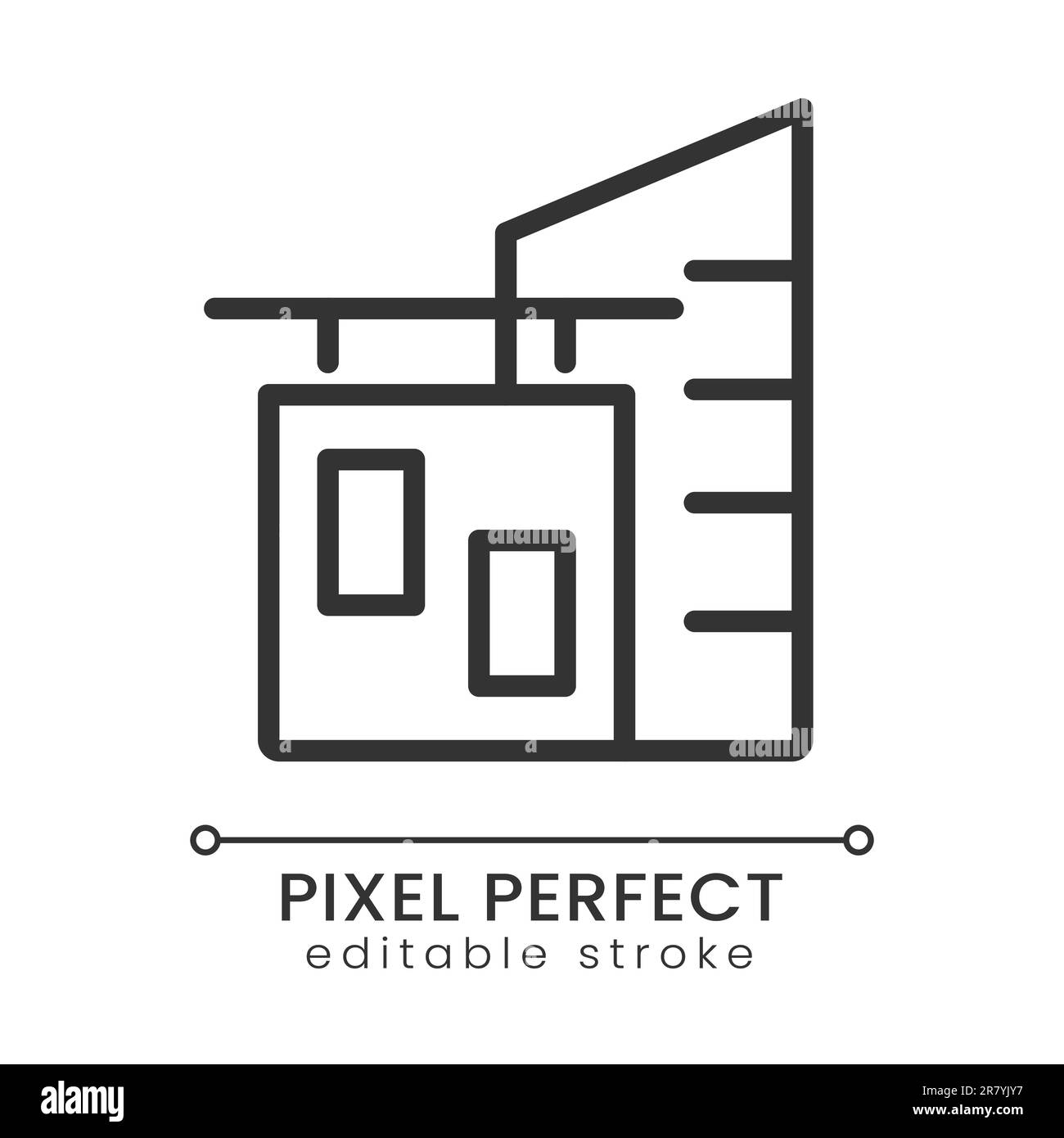Corporate building pixel perfect linear icon Stock Vector Image & Art ...