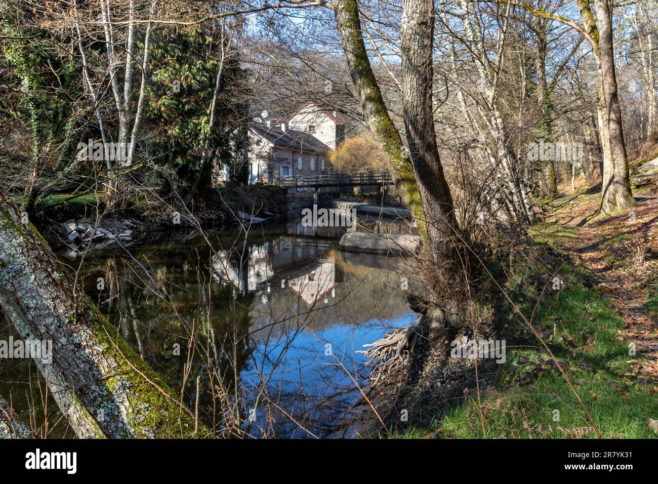 A converted mill house on the bank of the river Sedelle in Creuse