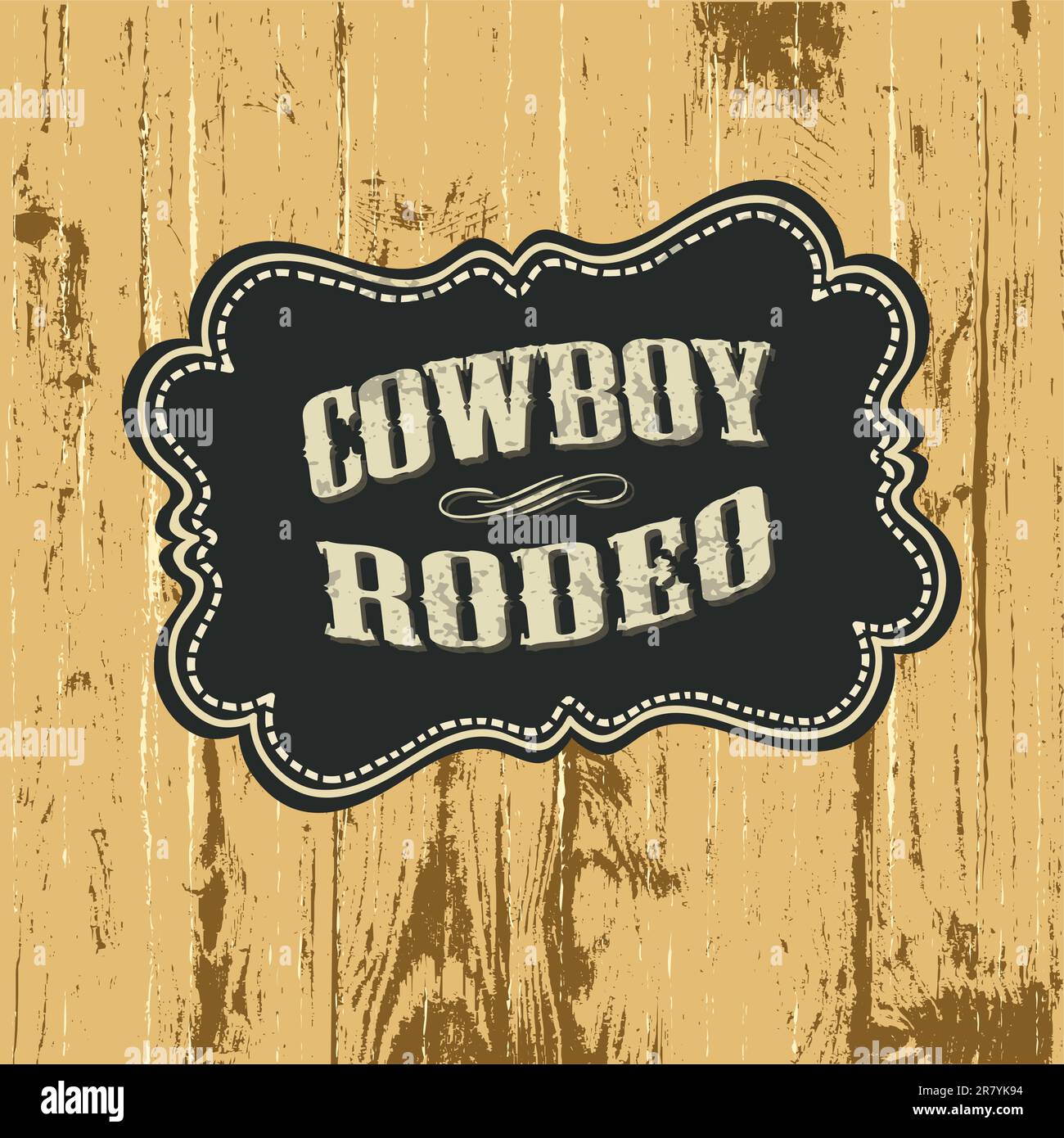 Grunge background with wild west styled label. Vector, EPS10. Stock Vector