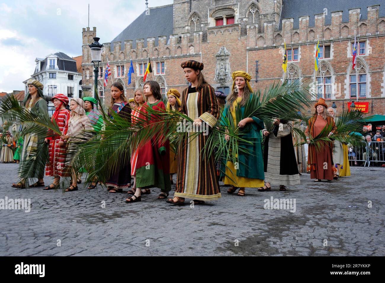 Holy Blood Procession, Flanders, Holy Blood Procession, Disguised, Bruges, West Flanders, Belgium Stock Photo