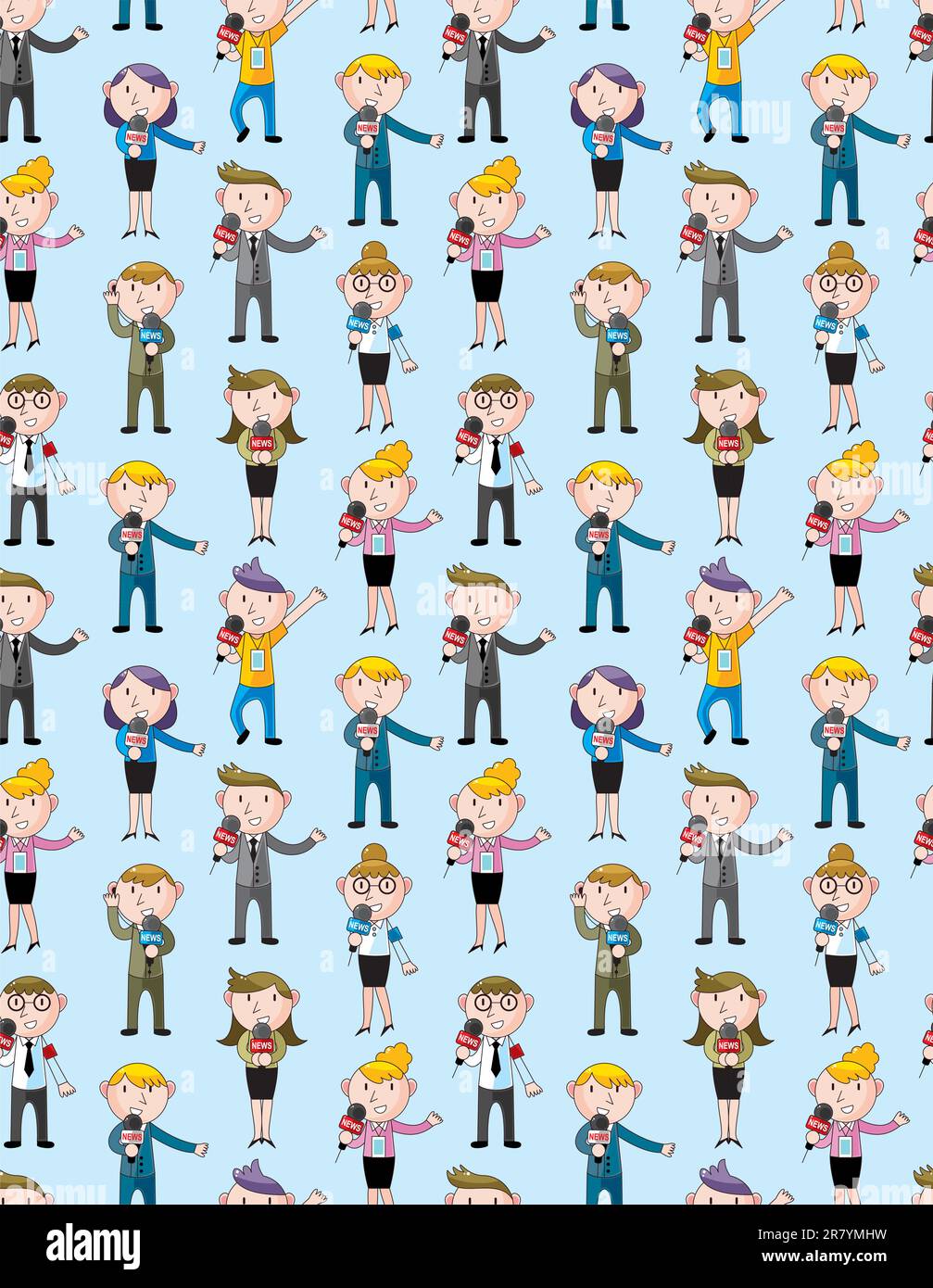 reporter people seamless pattern Stock Vector