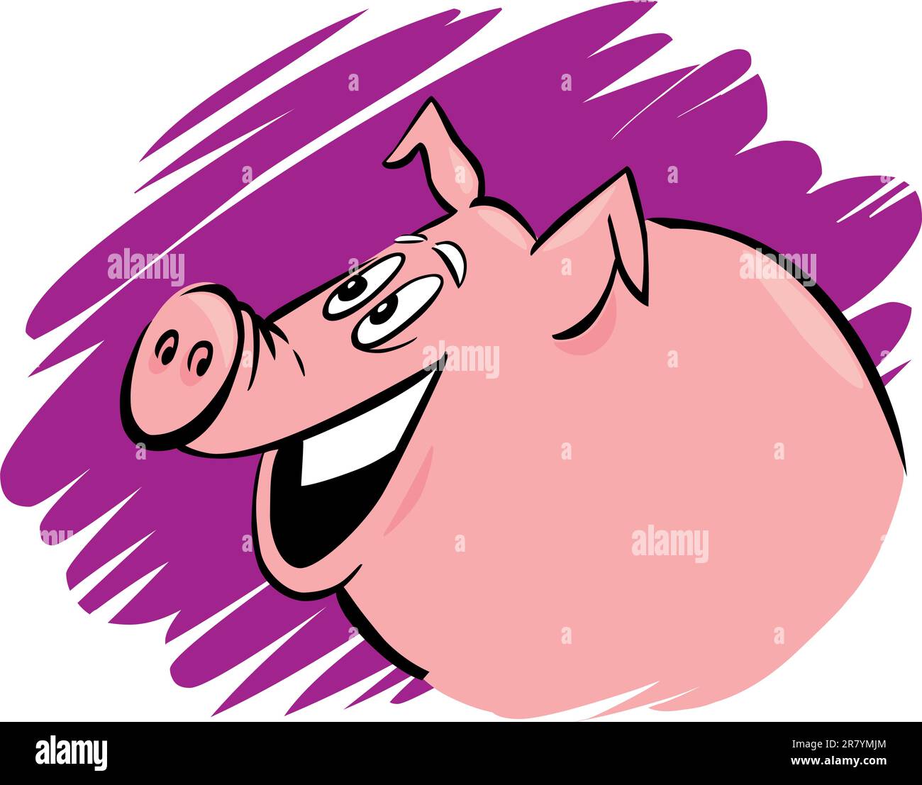 cartoon humorous illustration of funny farm pig Stock Vector Image & Art Alamy