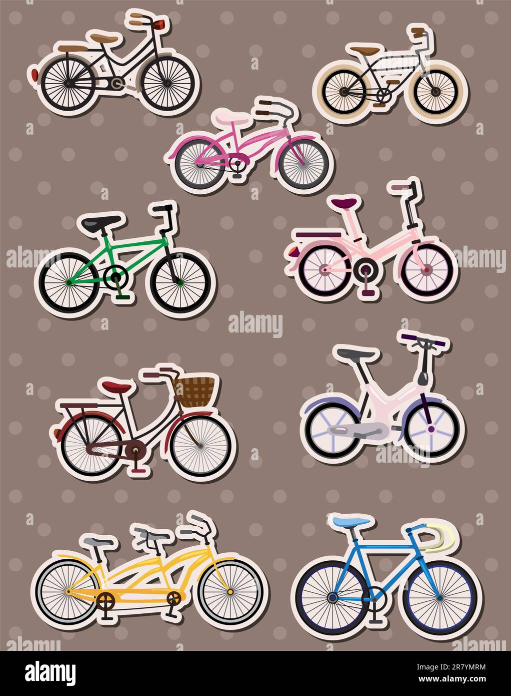 cartoon bicycle stickers Stock Vector Image & Art Alamy