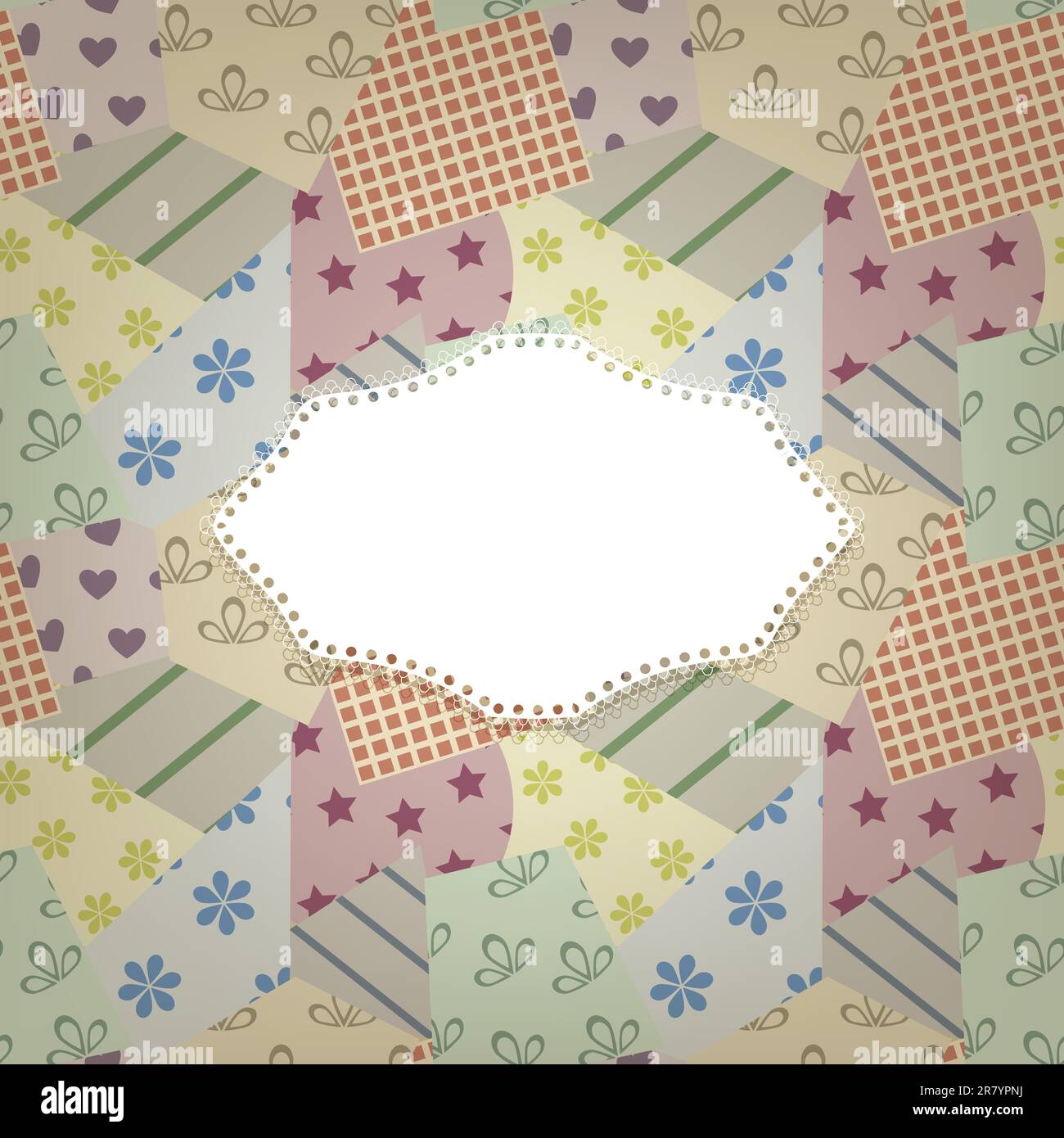 vector seamless retro pattern and napkin for your text Stock Vector