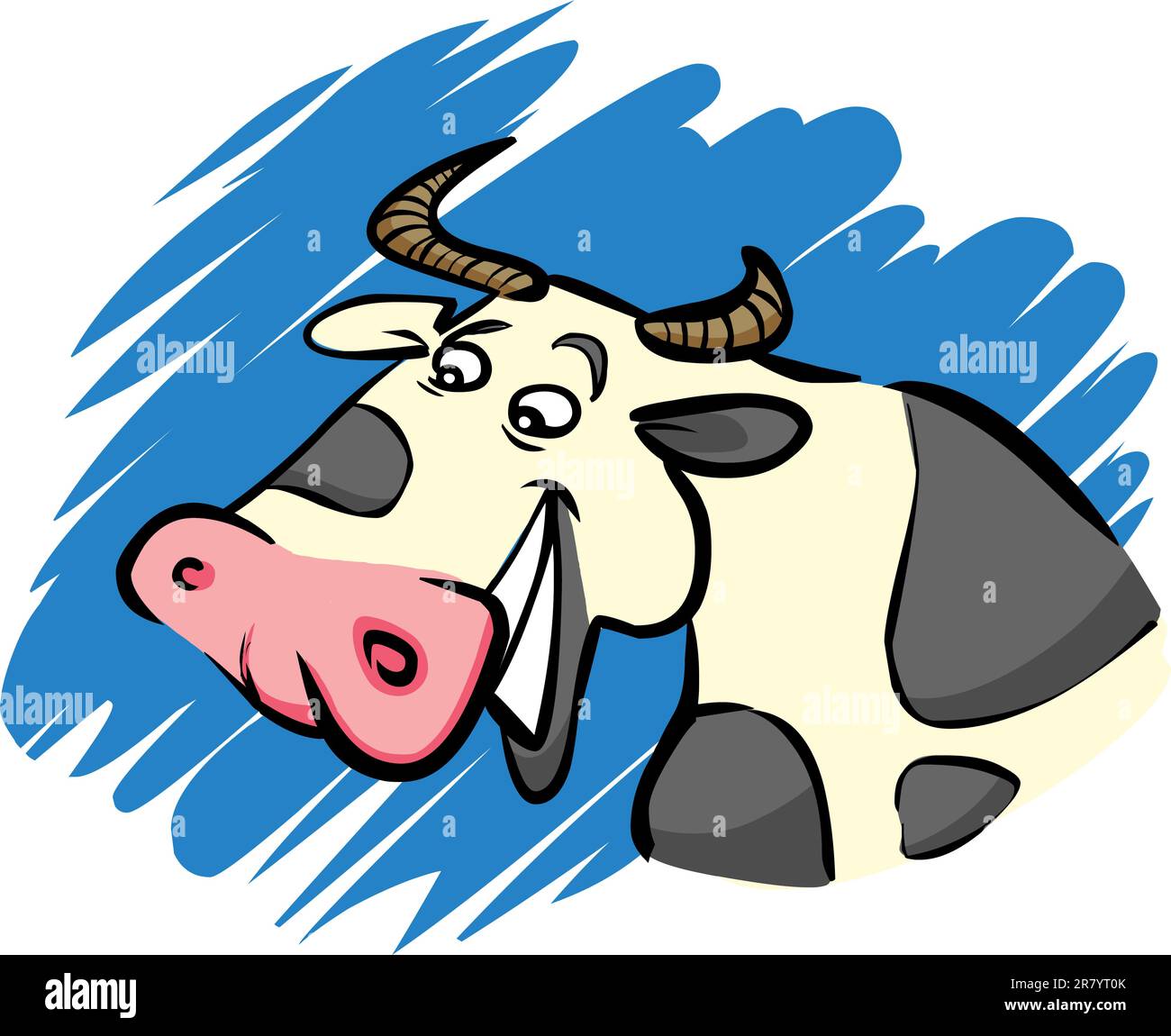 cartoon humorous illustration of funny farm cow Stock Vector