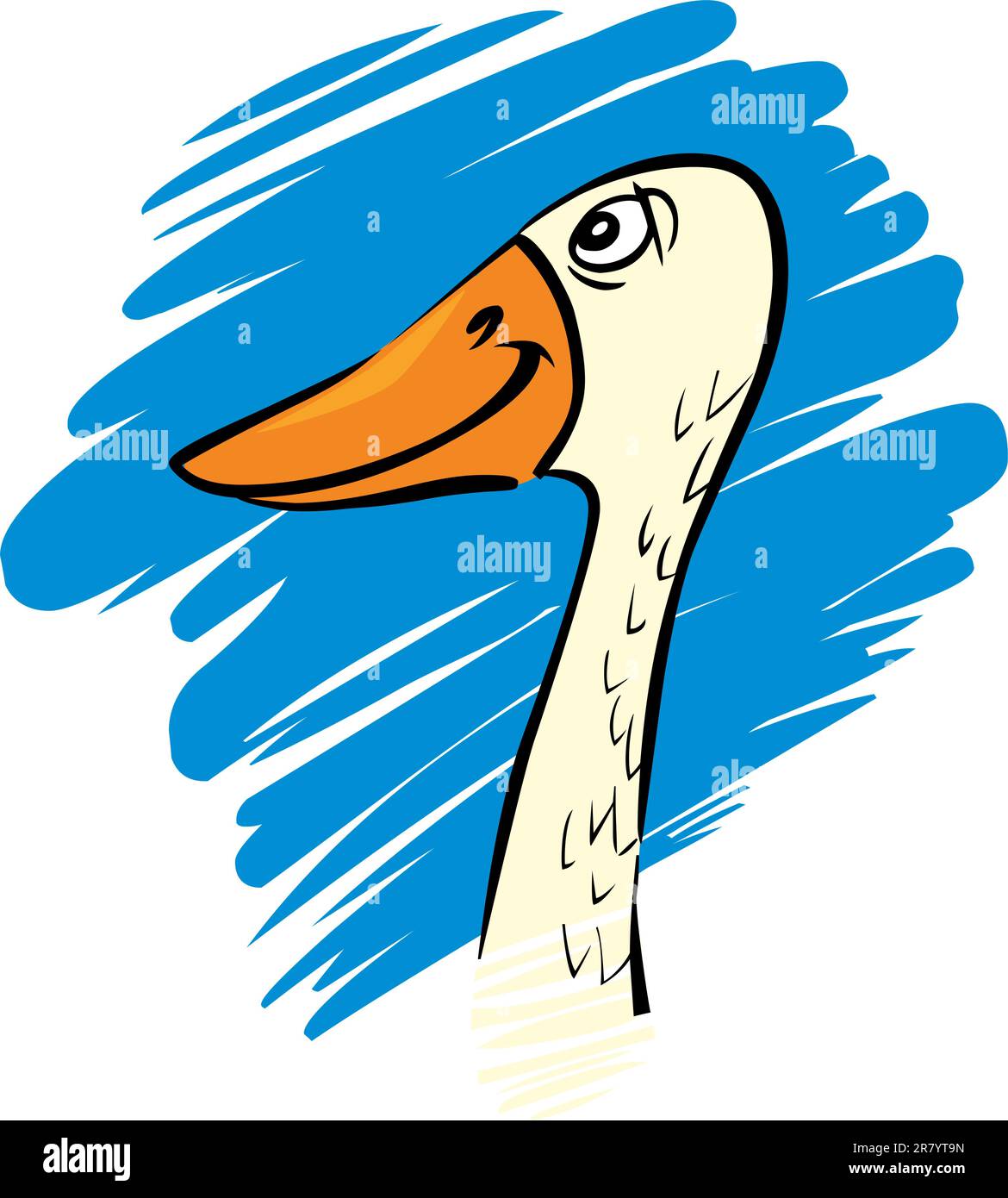 cartoon humorous illustration of funny farm goose Stock Vector