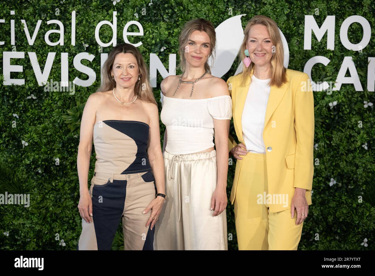 Monte Carlo, Monaco. 18th June, 2023. Louise Mieritz, Marie Bach Hansen and Ditte Hansen attend the Chorus Girls photocall during the 62nd Monte Carlo TV Festival on June 18, 2023 in Monte-Carlo, Monaco. Photo by David Niviere/ABACAPRESS.COM Credit: Abaca Press/Alamy Live News Stock Photo
