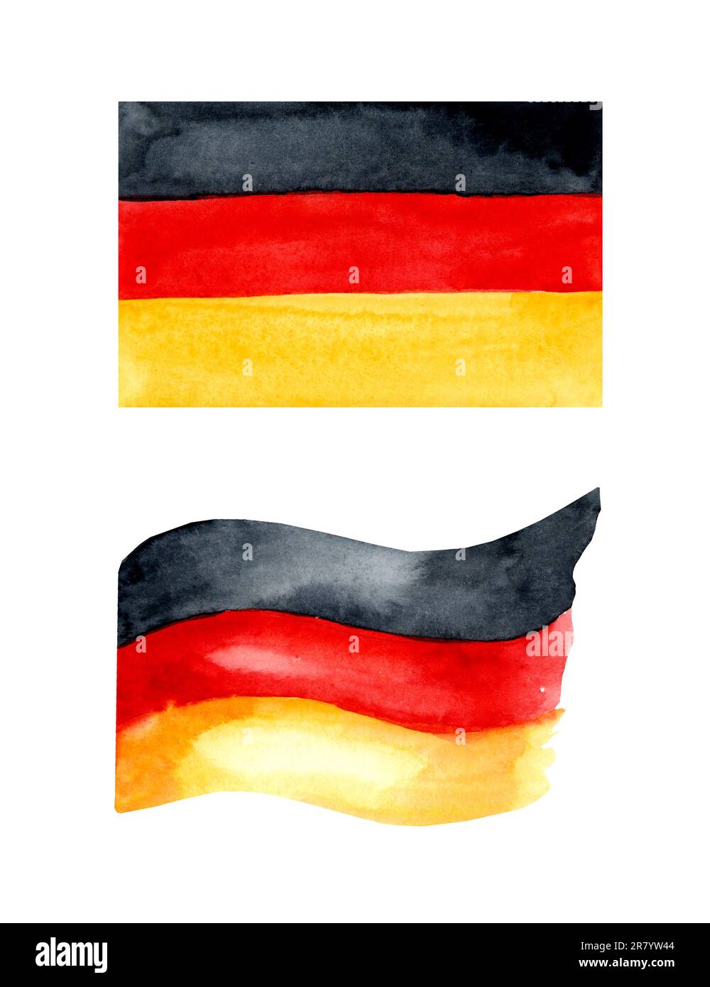 Watercolor set of Germany flags. Hand drawn illustration Stock Photo