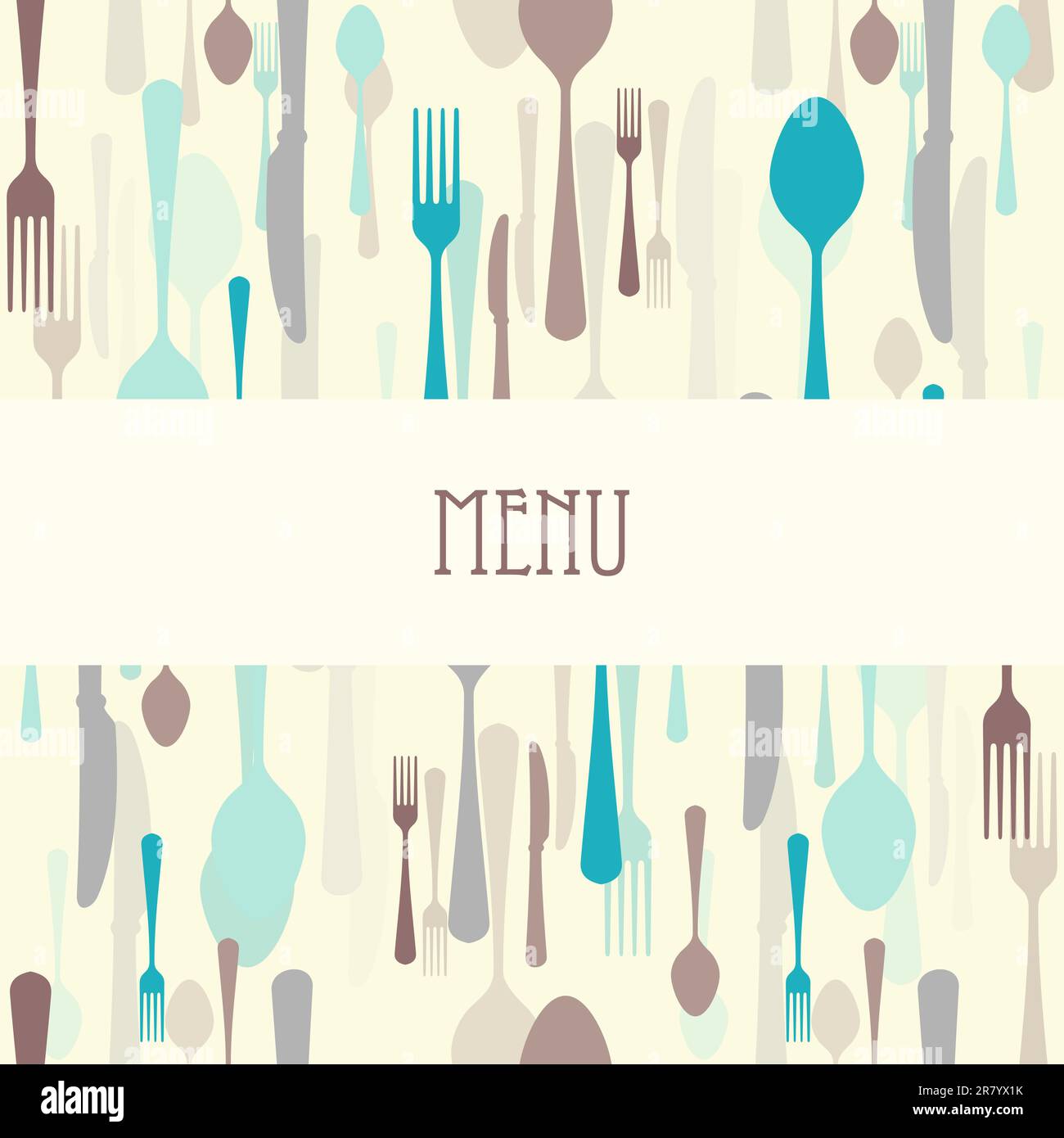 Vector dining menu with cutlery such as fork or knife or spoon Stock Vector