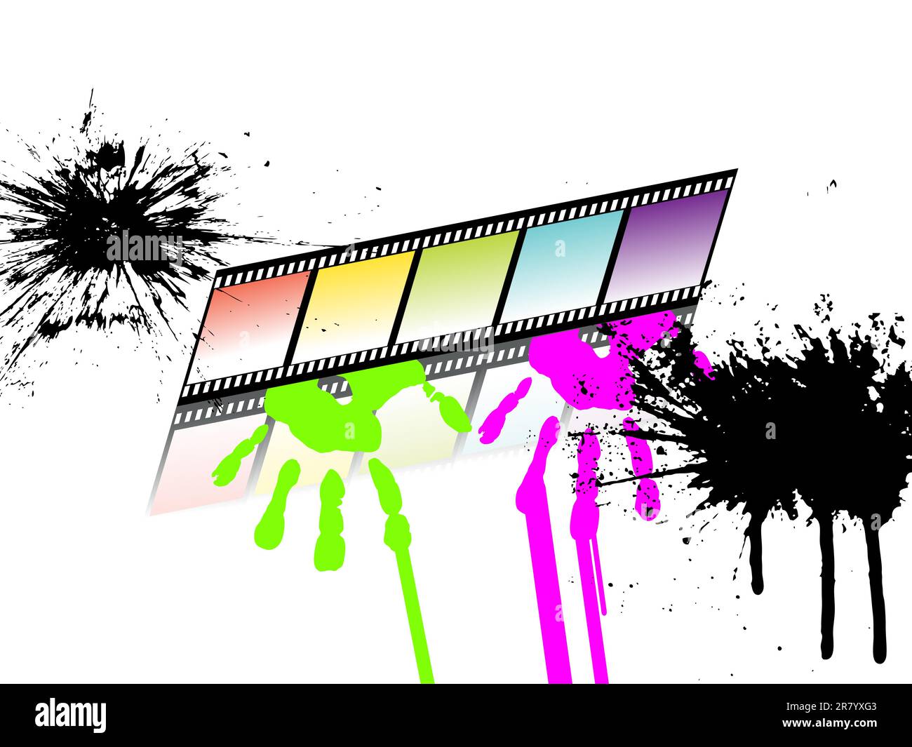 Negative hand prints Stock Vector Images - Alamy
