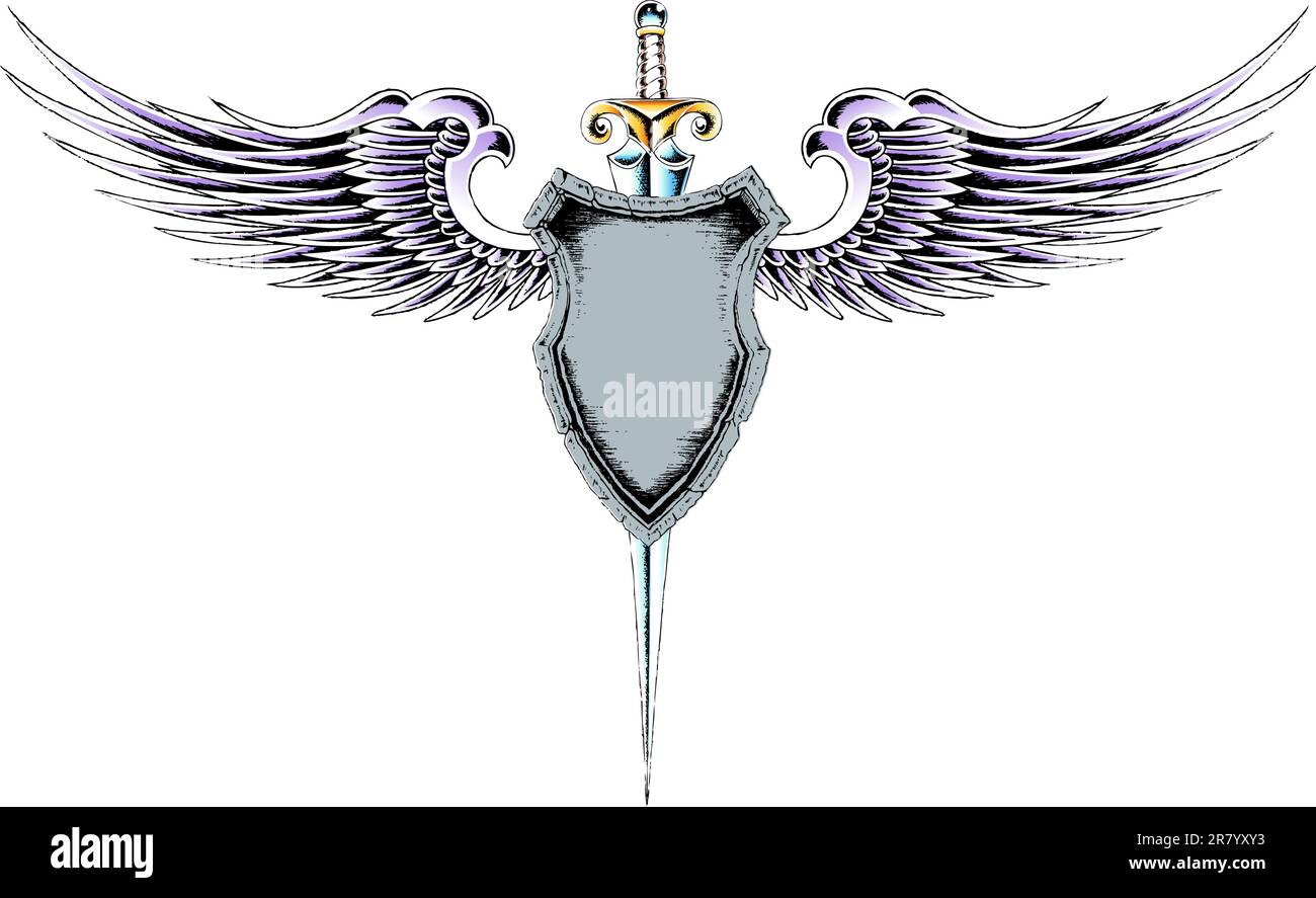 classic shield with wing Stock Vector Image & Art - Alamy