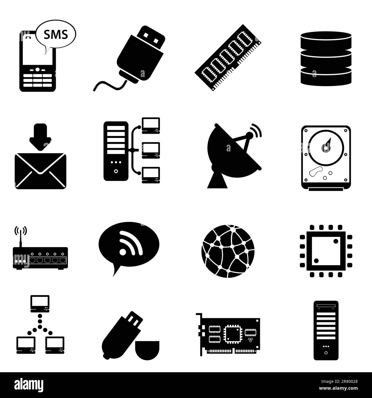 Computer and technology icon set Stock Vector