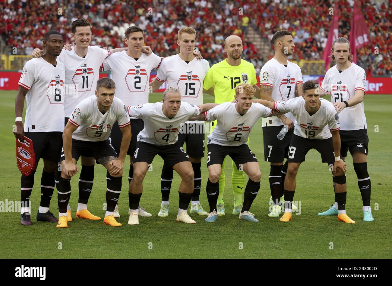 Team Austria poses before the UEFA Euro 2024, European Qualifiers, Group F,  football match between Belgium and Austria on June 17, 2023 at King  Baudouin Stadium in Brussels, Belgique Stock Photo - Alamy