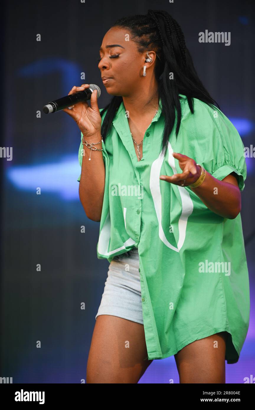 Livin Joy Performing at Lets Rock Leeds 80s Festival , Leeds Uk , 17.06.2023 Stock Photo